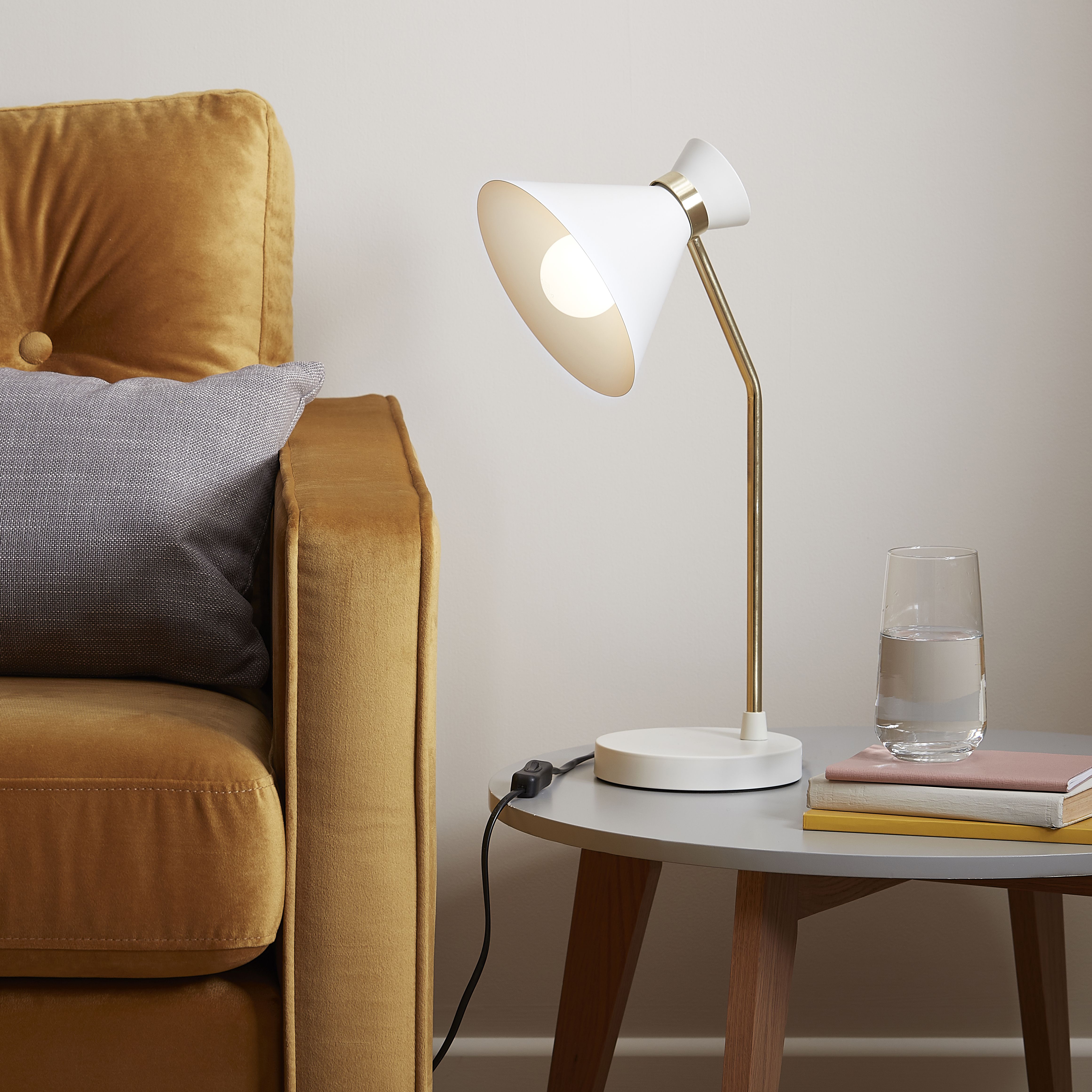 GoodHome Apennin Matt Cream Table light