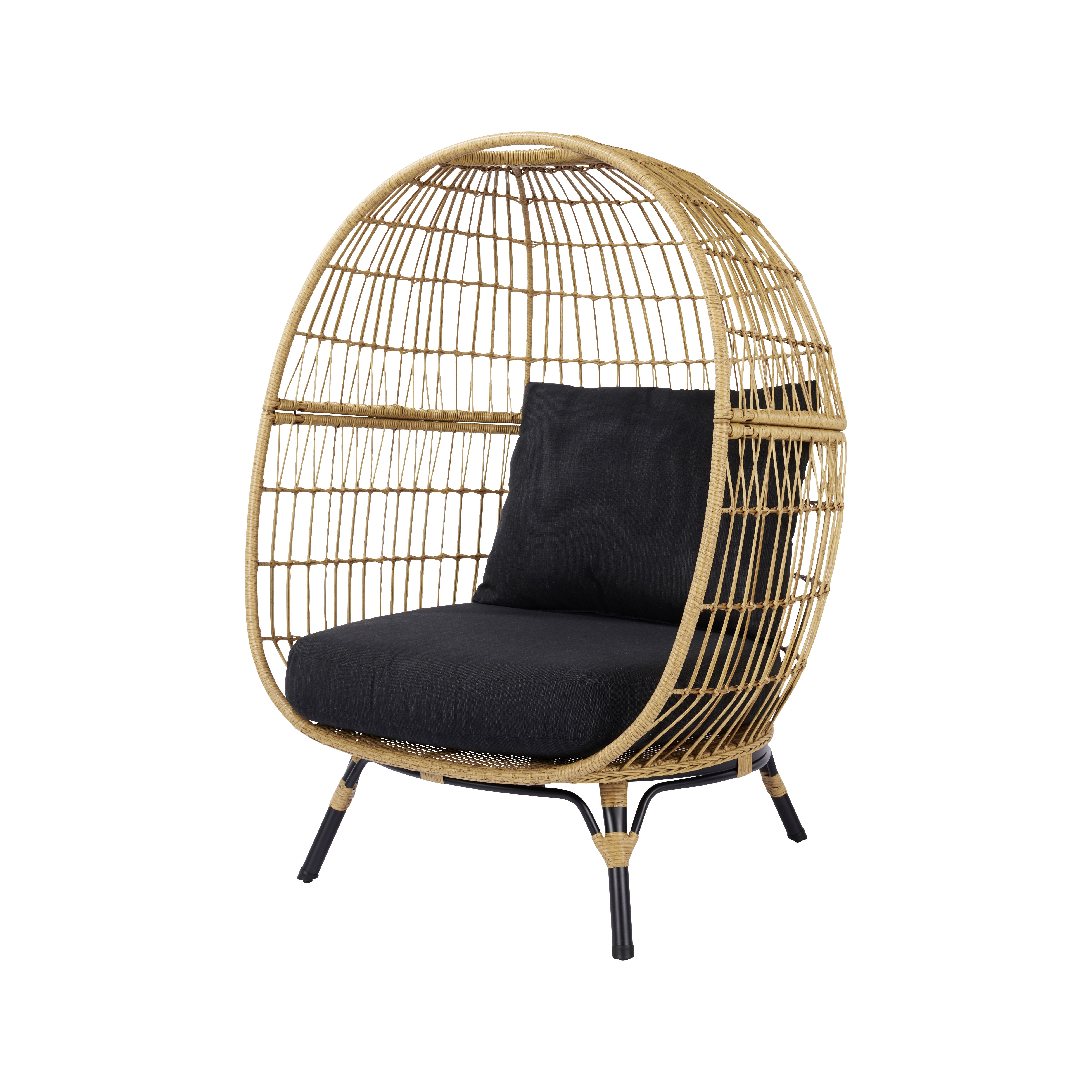 GoodHome Apolima Brown Rattan effect Egg Chair