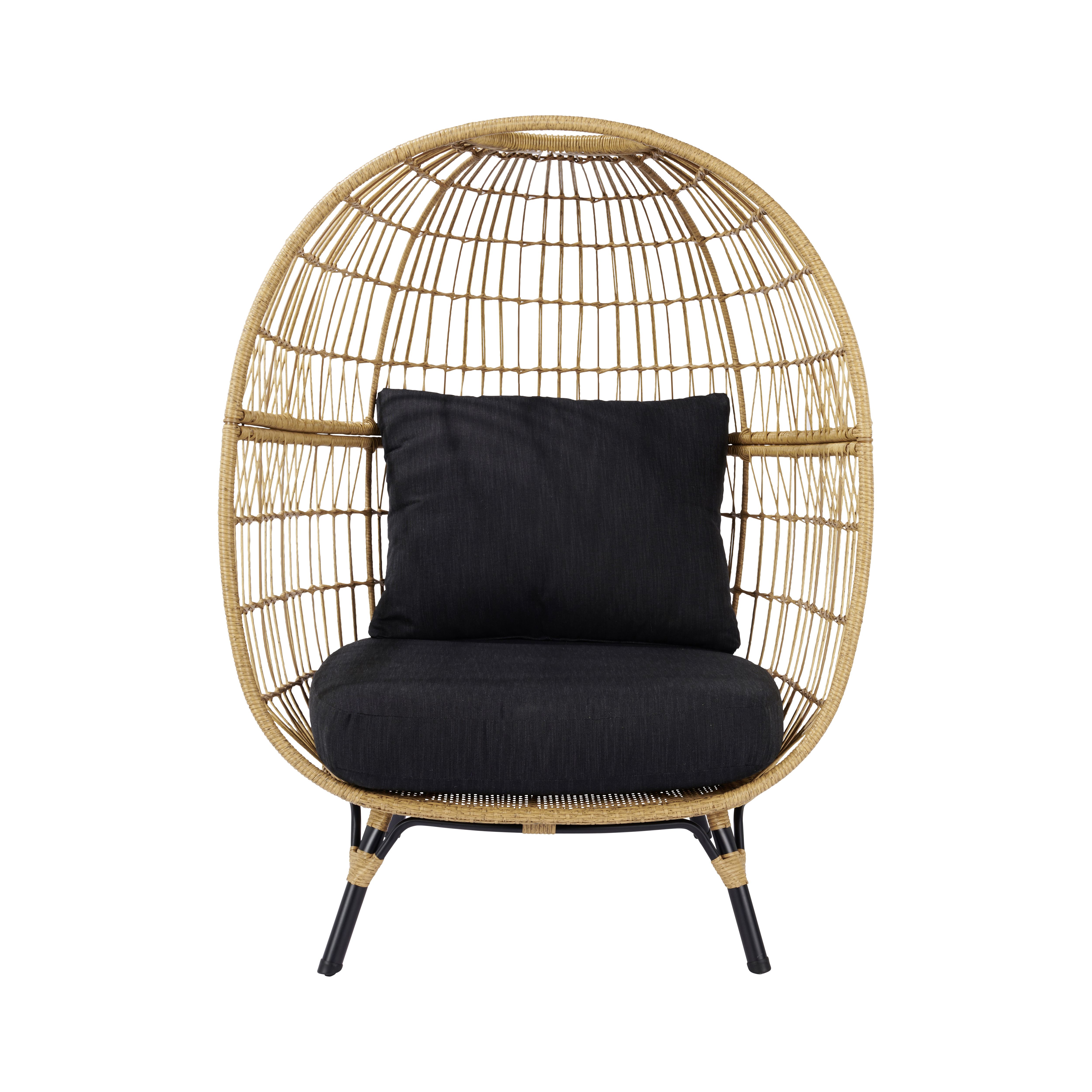 GoodHome Apolima Brown Rattan effect Egg Chair