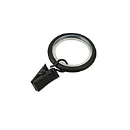 GoodHome Araxos Black Curtain ring (Dia)19mm, Pack of 10