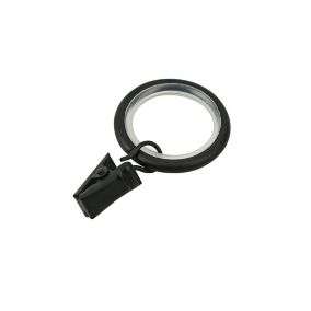 GoodHome Araxos Black Curtain ring (Dia)19mm, Pack of 10