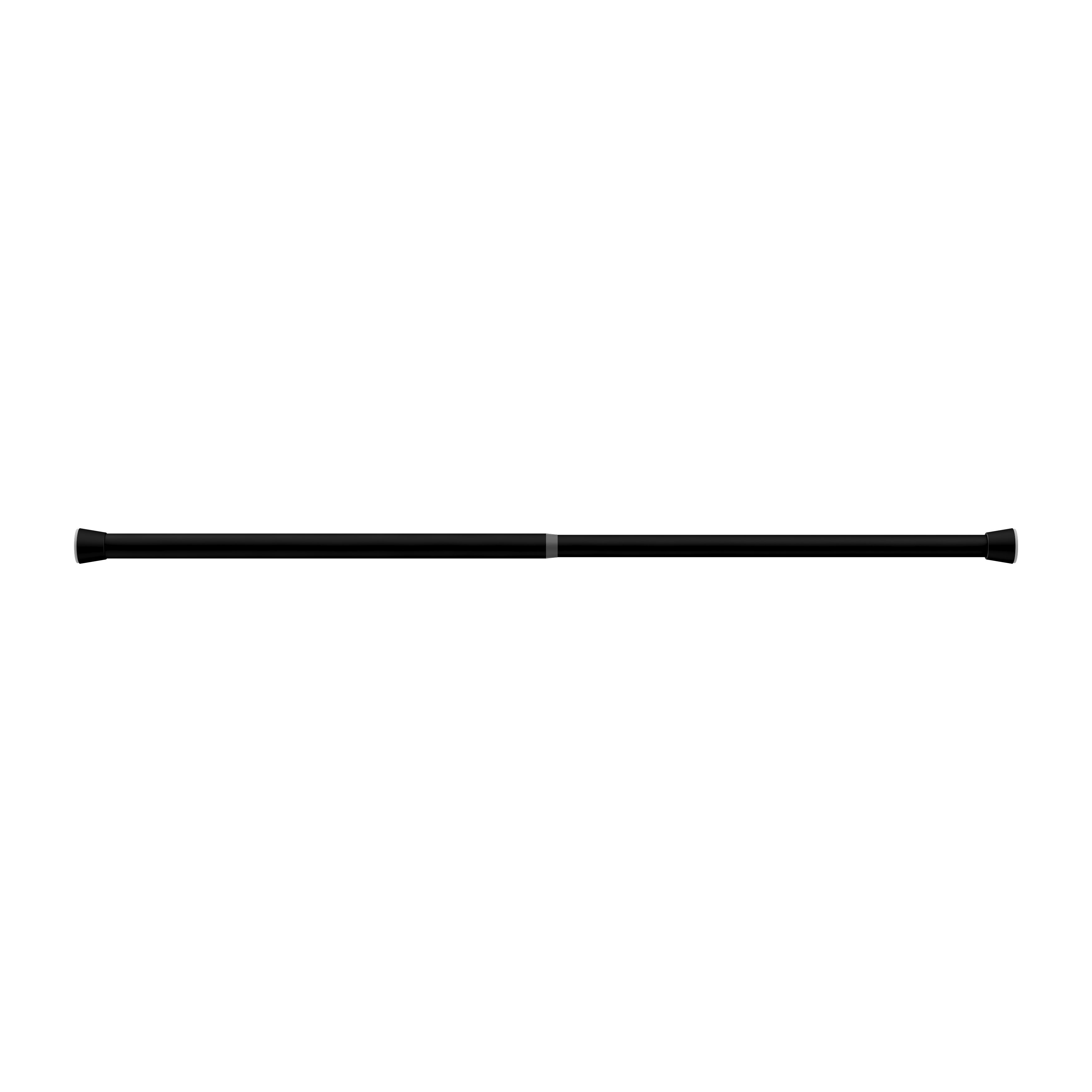 GoodHome Araxos Matt Black Extendable Single curtain pole set, (L)900mm-1200mm (Dia)28mm