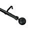 GoodHome Araxos Matt Extendable Ball Single curtain pole set Set, (L)1200mm-2100mm (Dia)28mm