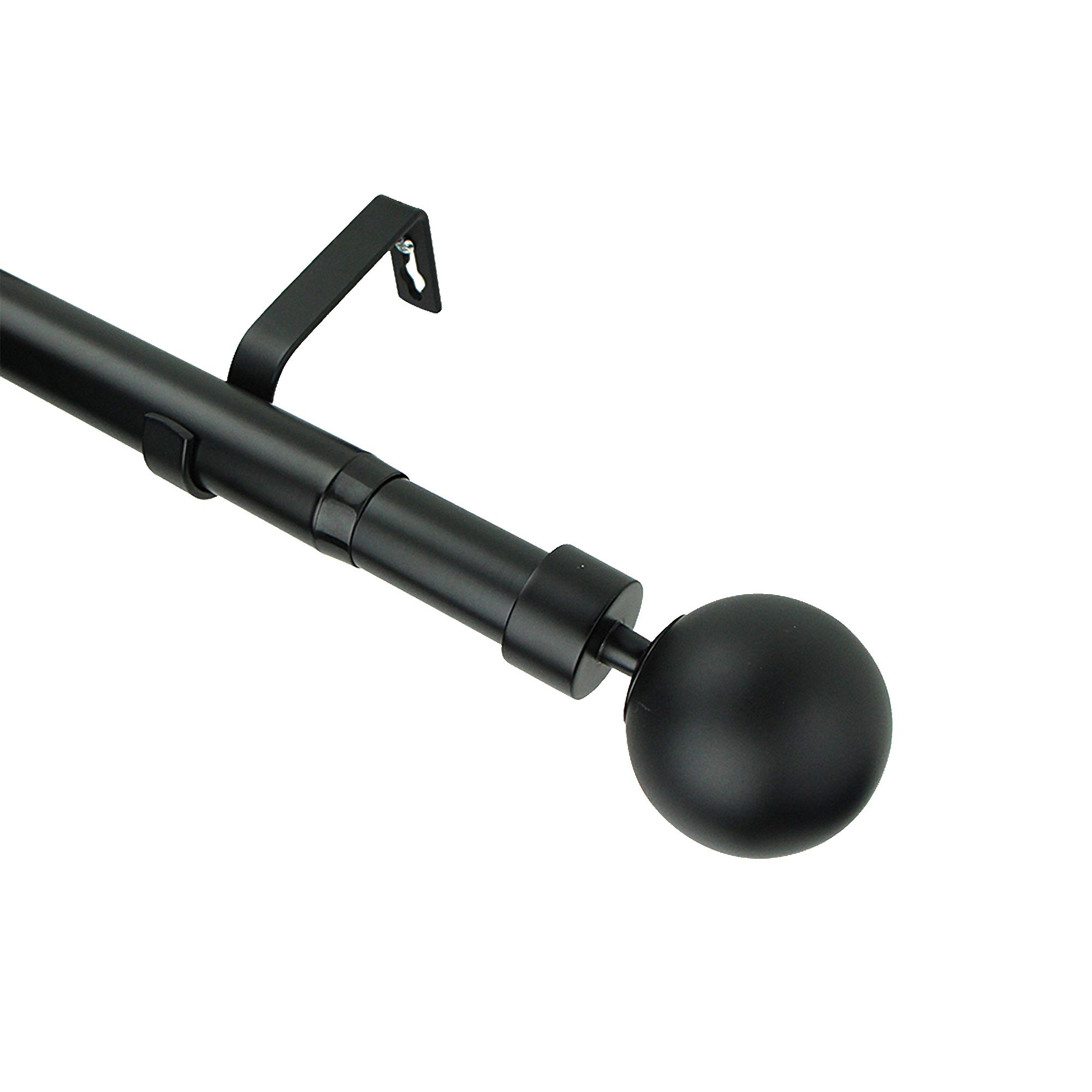 GoodHome Araxos Matt Extendable Ball Single curtain pole set Set, (L)1200mm-2100mm (Dia)28mm