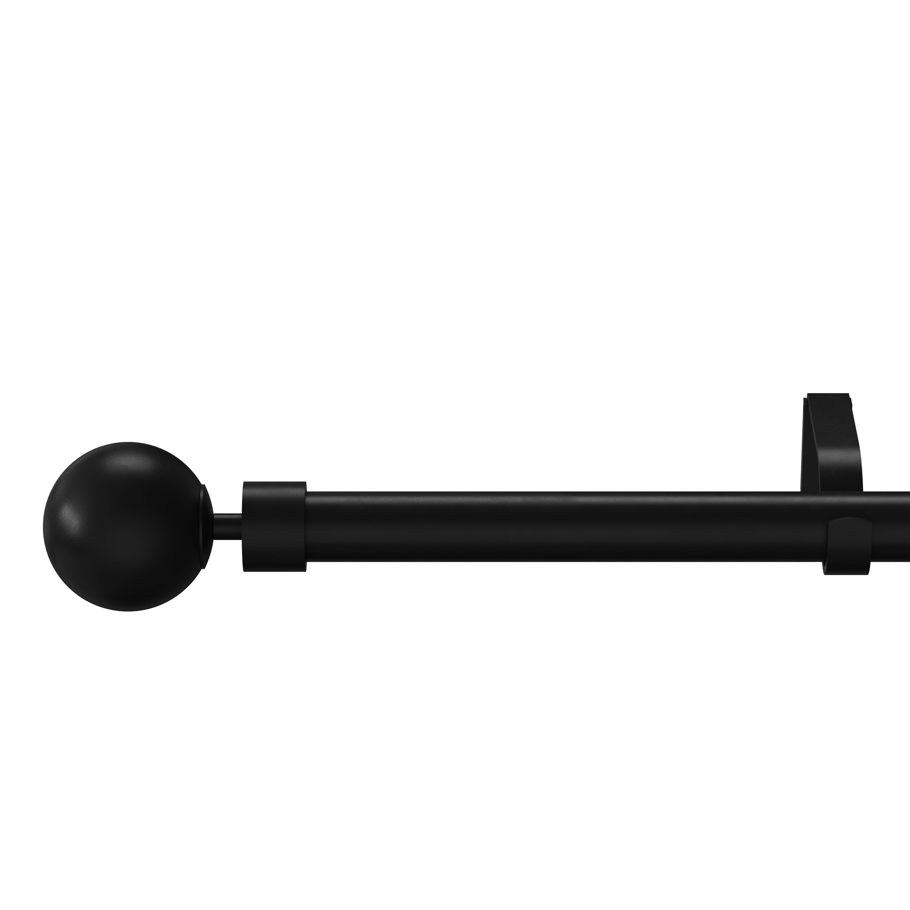 GoodHome Araxos Matt Extendable Ball Single curtain pole set Set, (L)1200mm-2100mm (Dia)28mm