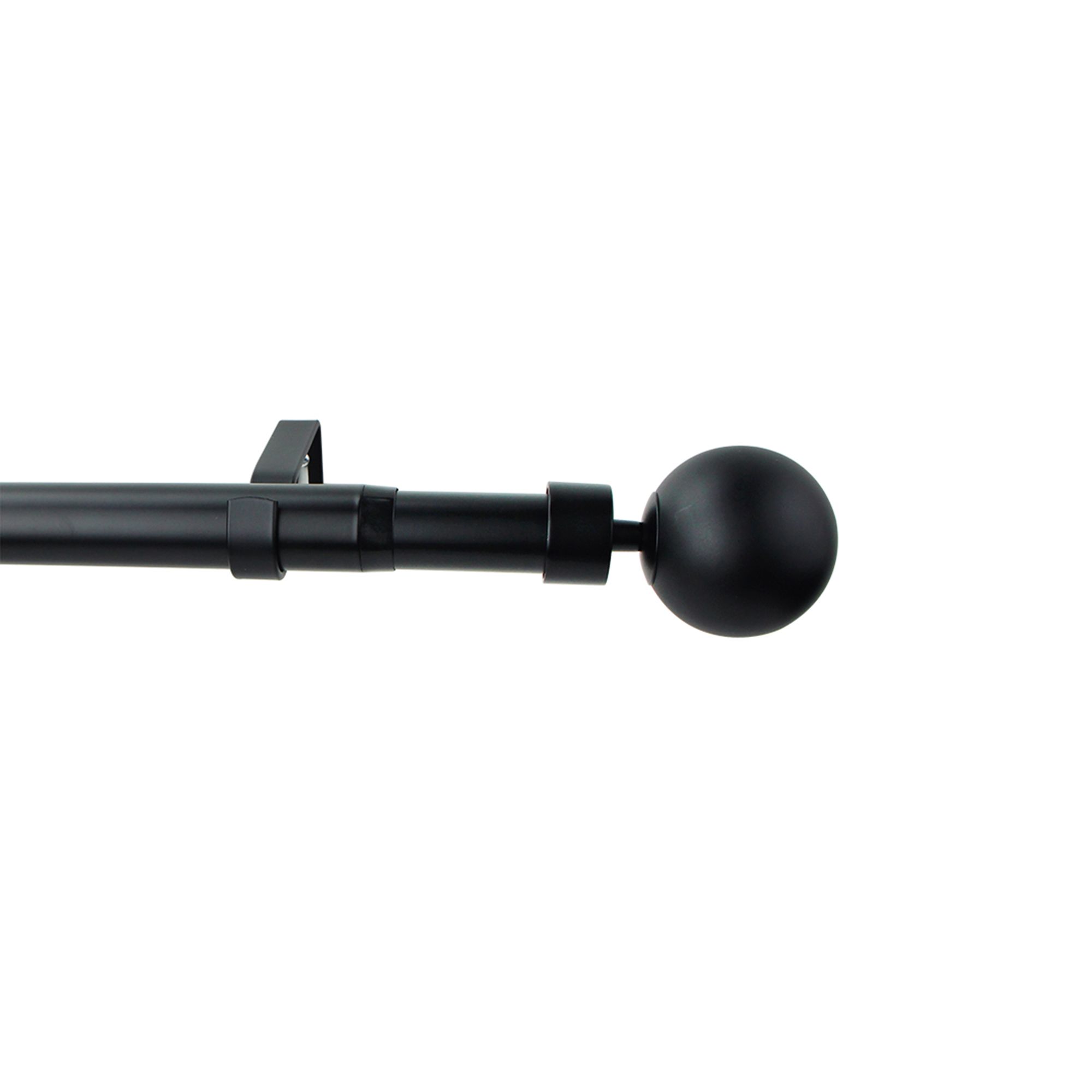 GoodHome Araxos Matt Extendable Ball Single curtain pole set Set,  (L)2000mm-3300mm (Dia)19mm