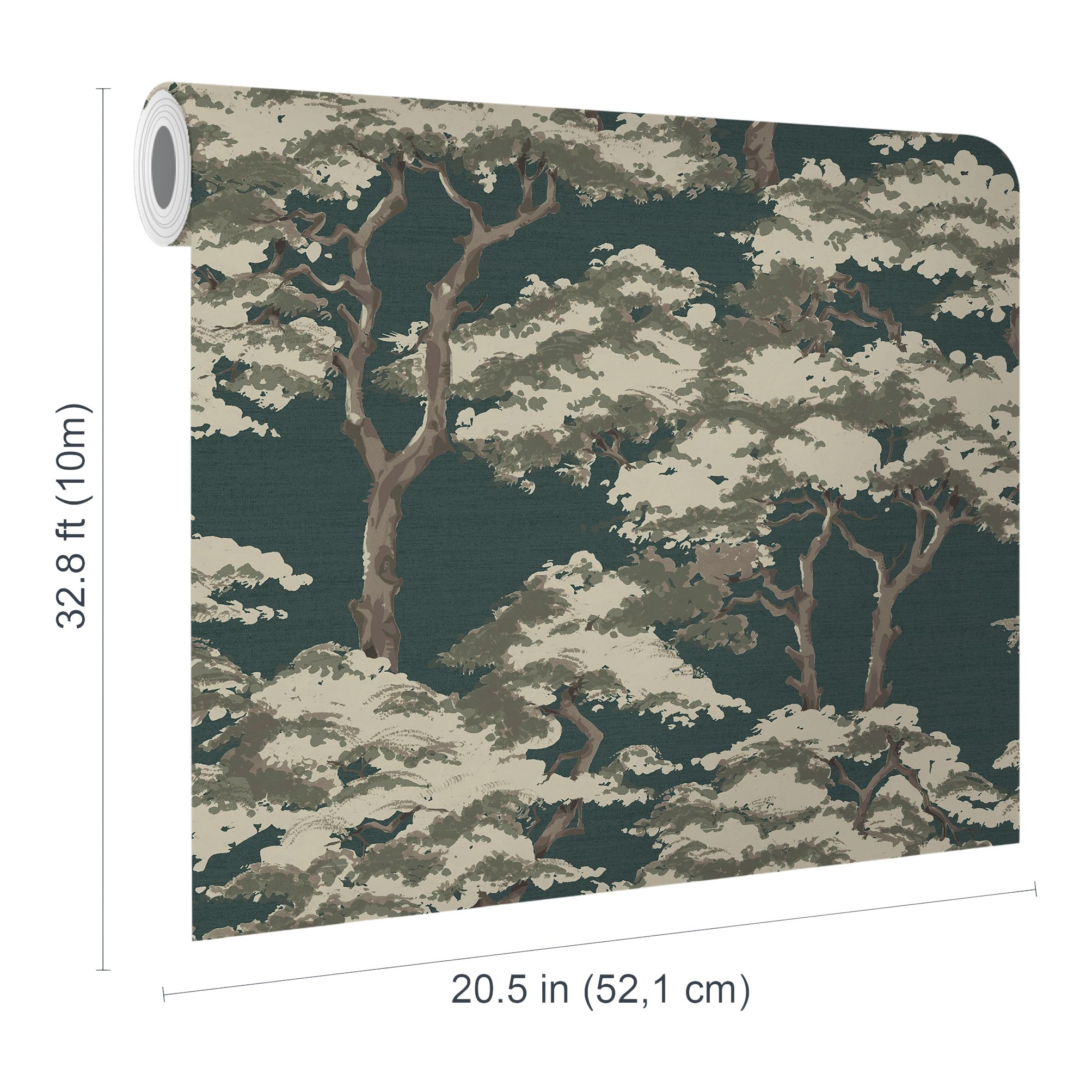 GoodHome Arbelos Green Trees Embossed Wallpaper
