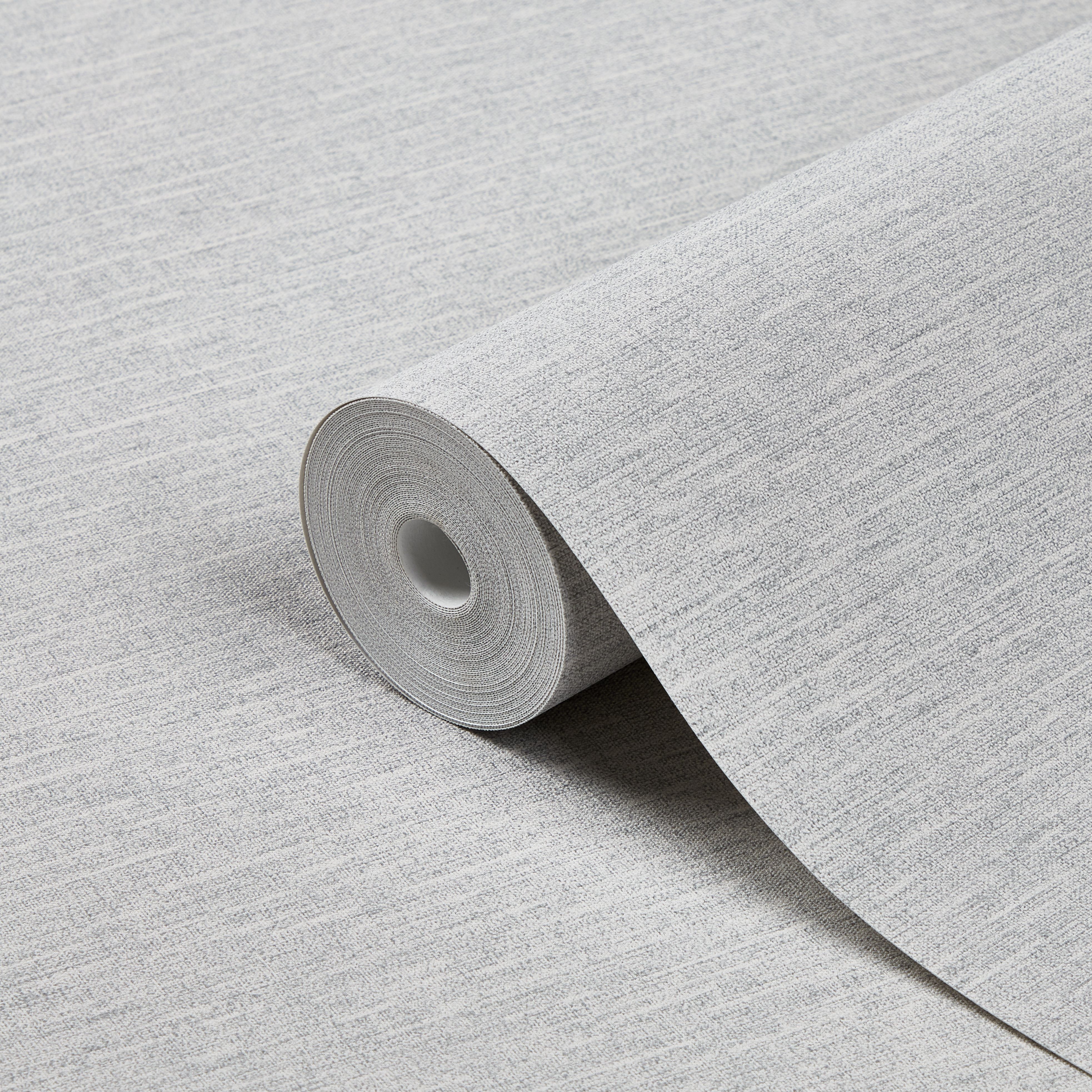 GoodHome Arceau Grey Fabric effect Textured Wallpaper Sample Tradepoint