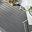 GoodHome Areto Dark grey Composite Deck board (L)2.05m (W)120mm (T)21mm, Pack of 6