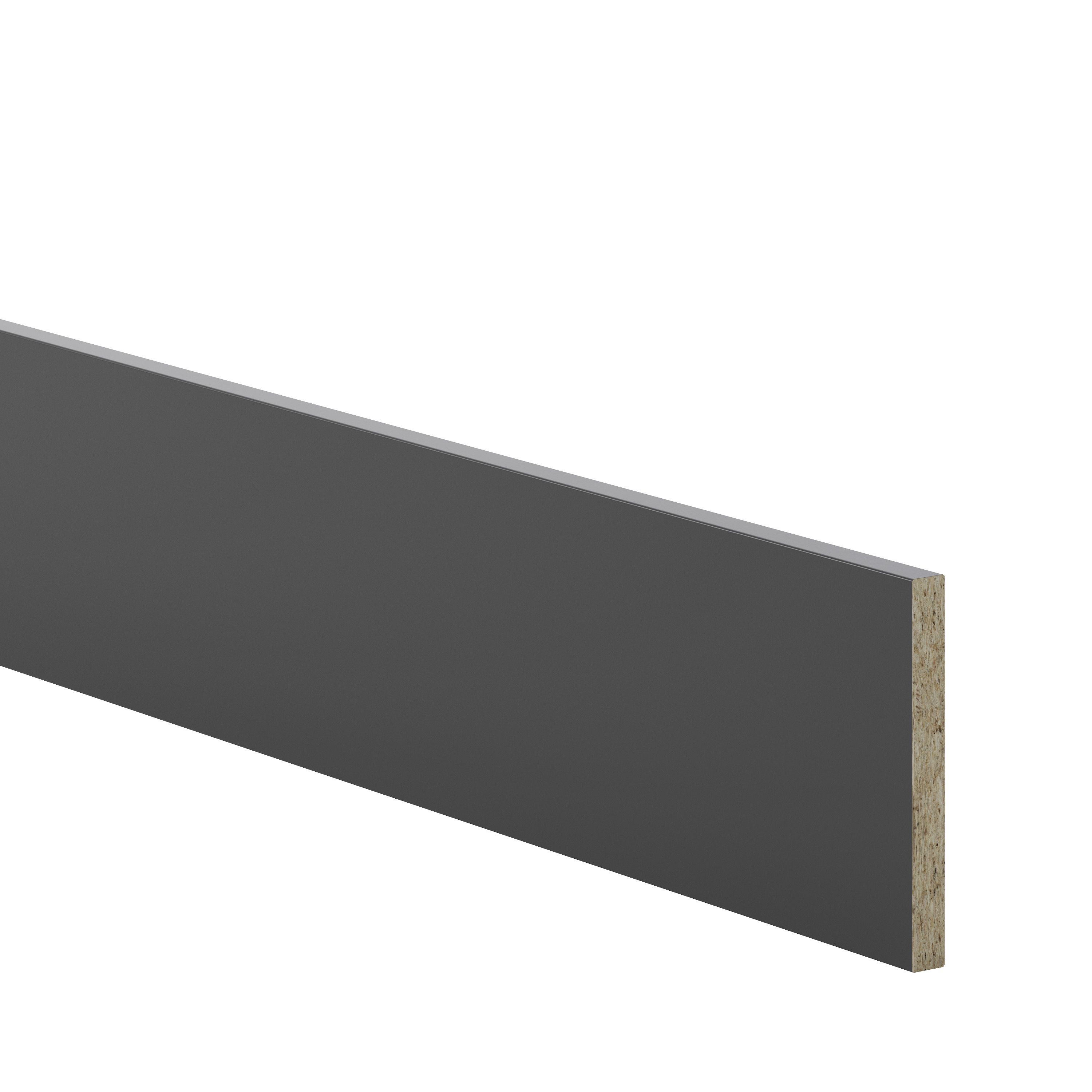 GoodHome Artemisia Graphite Square edge Plinth, (L)2400mm