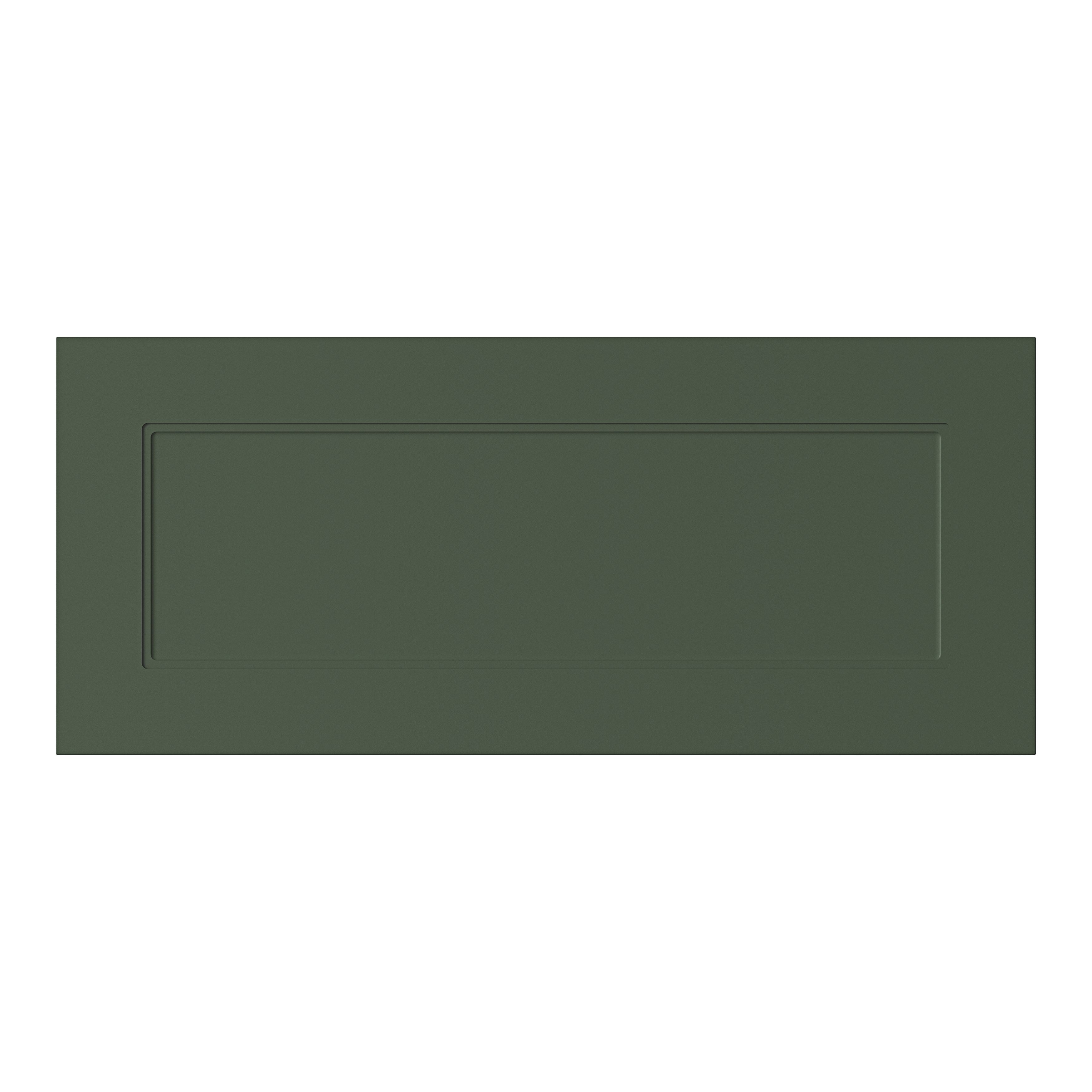 GoodHome Artemisia Innovo handleless Matt dark green Shaker Drawer front (H)340mm (W)797mm (T)18mm