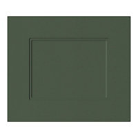 GoodHome Artemisia Innovo handleless matt dark green shaker Drawerline Drawer front, (W)400mm (H)340mm (T)18mm