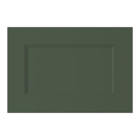 GoodHome Artemisia Innovo handleless Matt dark green Shaker Style Drawer front (H)340mm (W)497mm (T)18mm