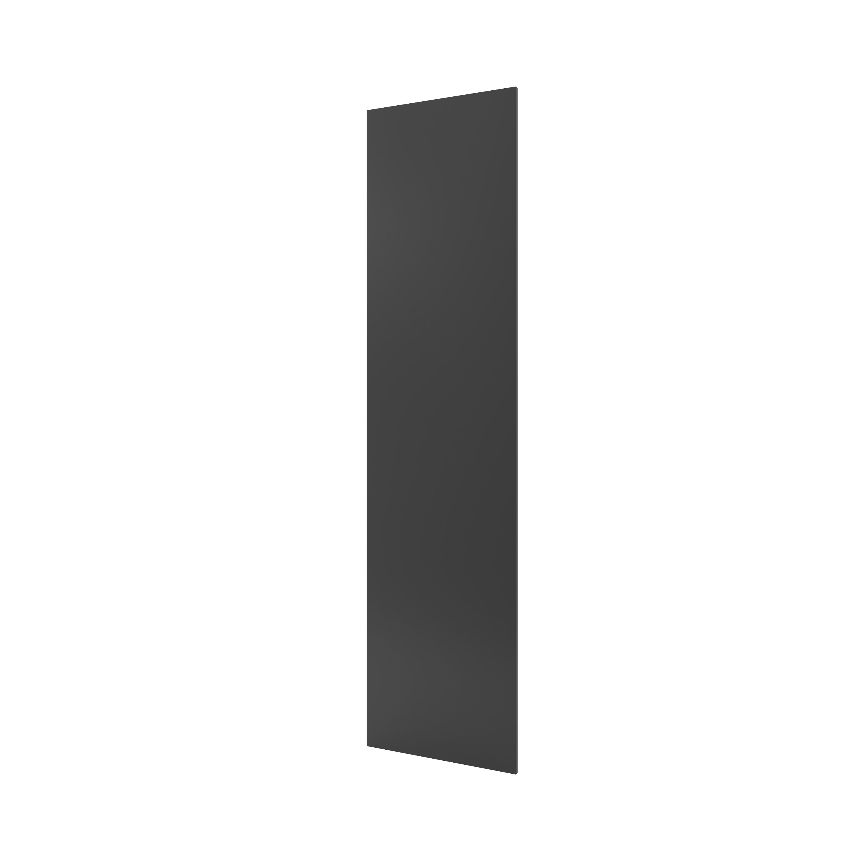 GoodHome Artemisia Innovo handleless matt graphite classic shaker Standard Clad on end panel (H)2400mm (W)640mm