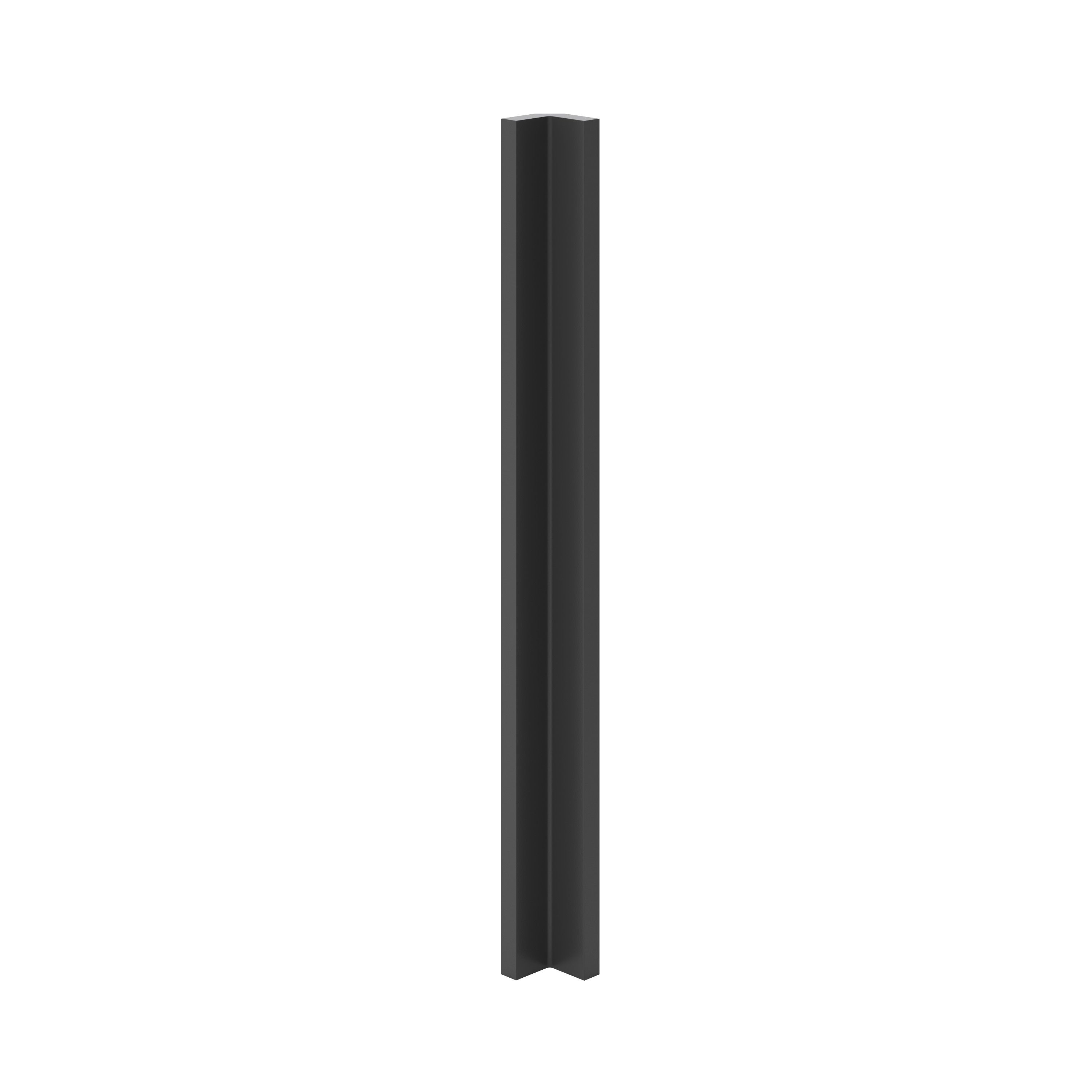 GoodHome Artemisia Innovo handleless matt graphite classic shaker Standard Corner post, (W)34mm (H)715mm