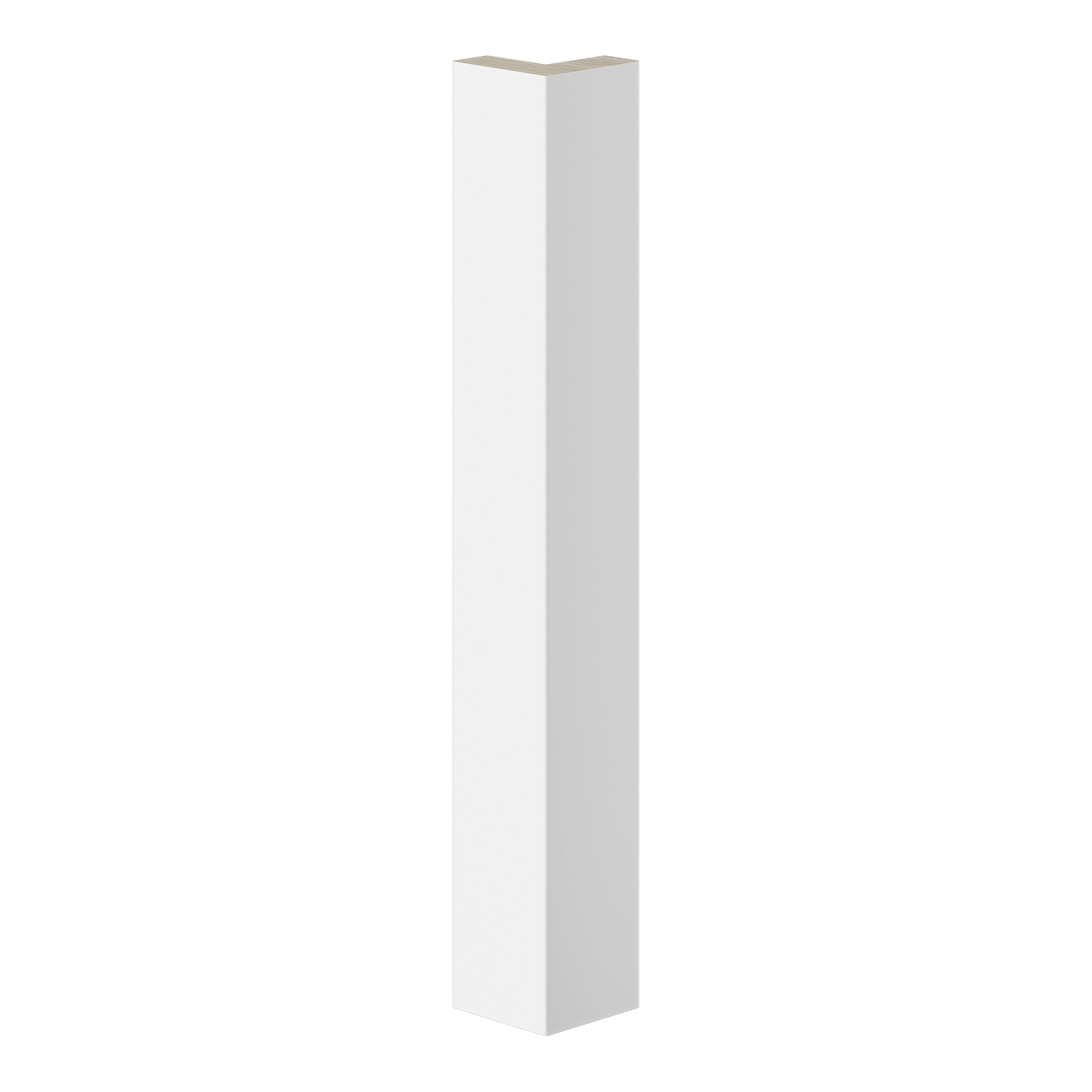 GoodHome Artemisia Innovo handleless matt white shaker Standard Corner post, (W)48mm (H)340mm