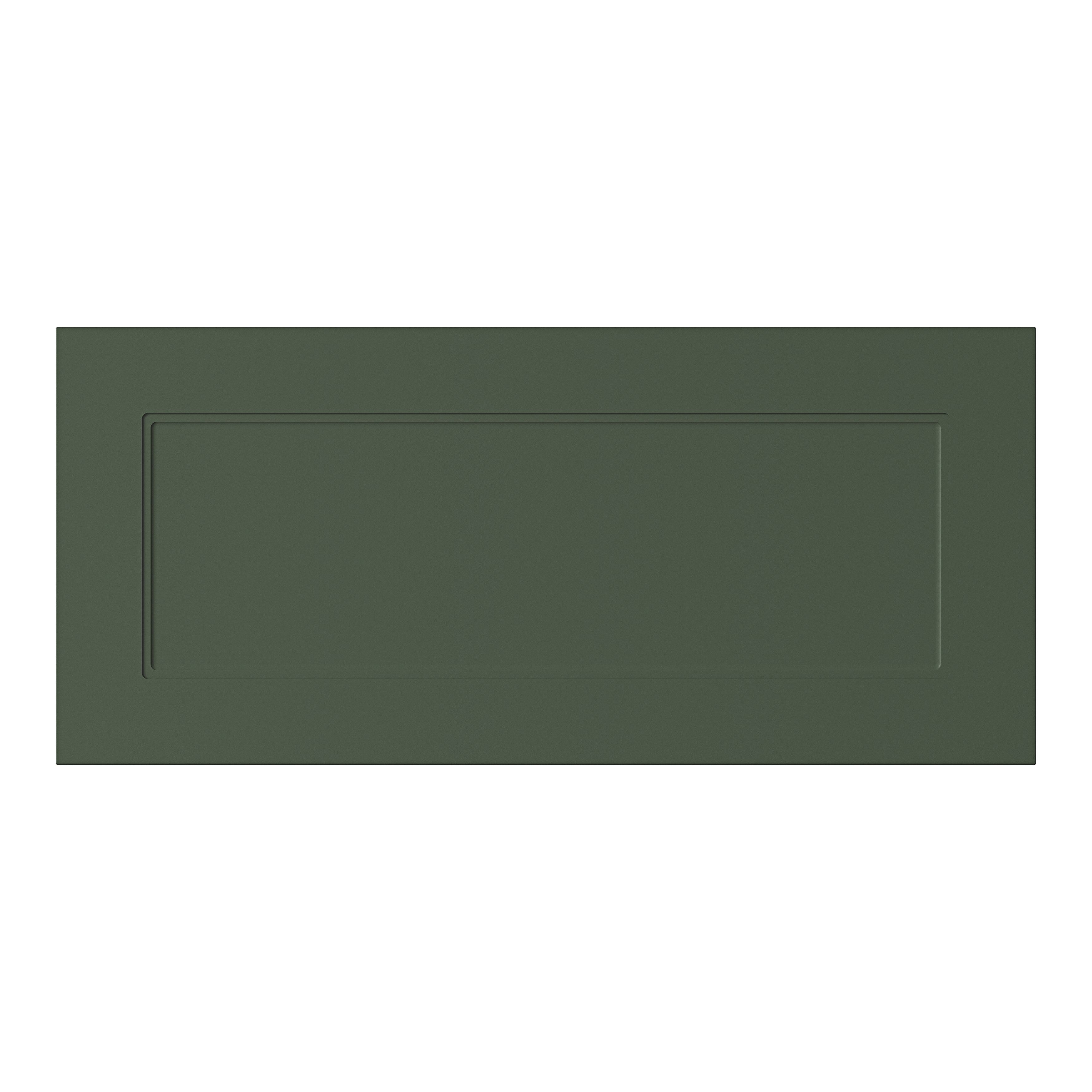 GoodHome Artemisia Matt dark green Shaker Drawer front, bridging door & bi-fold door 800mm