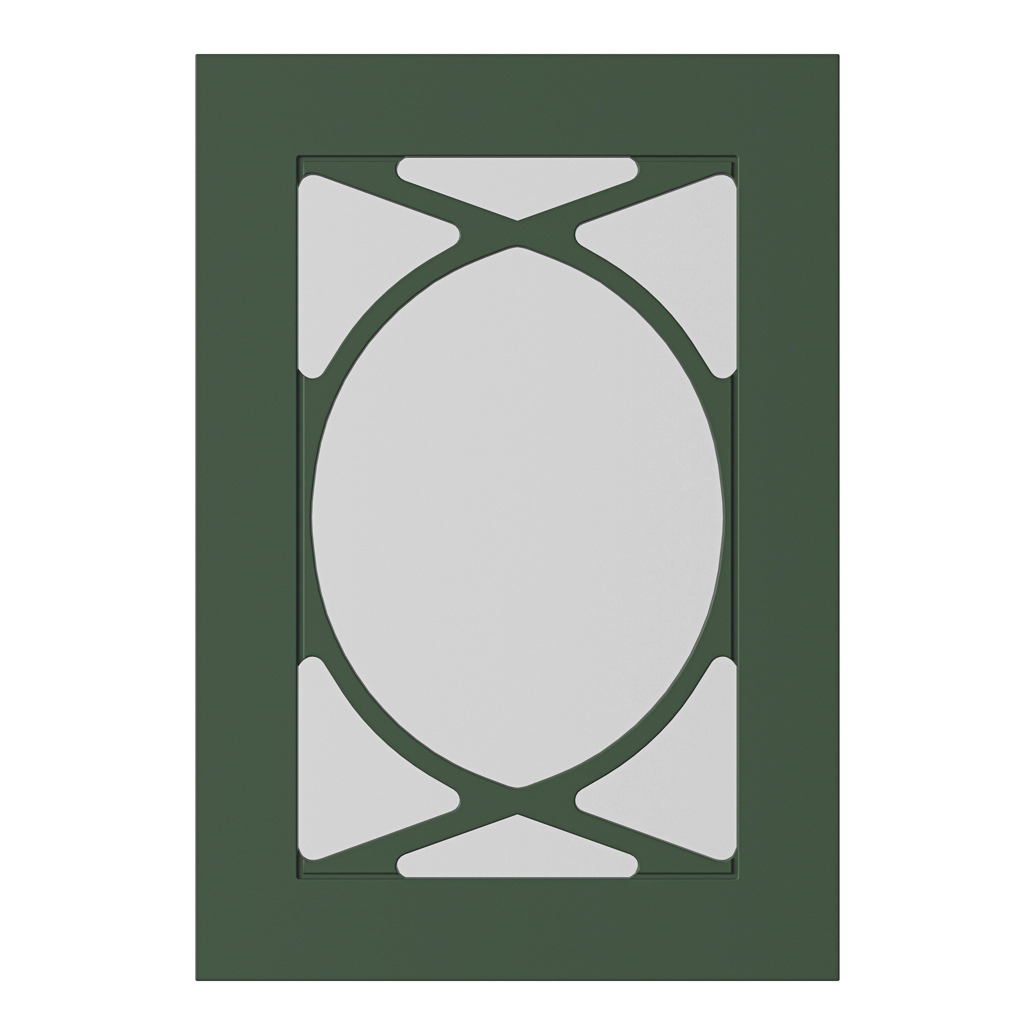GoodHome Artemisia Matt dark green shaker Glazed Cabinet door (W)500mm (H)715mm (T)18mm