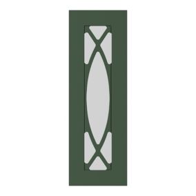 GoodHome Artemisia Matt dark green shaker Tall glazed Cabinet door (W)300mm (H)895mm (T)18mm
