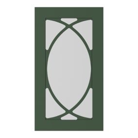 GoodHome Artemisia Matt dark green shaker Tall glazed Cabinet door (W)500mm (H)895mm (T)18mm