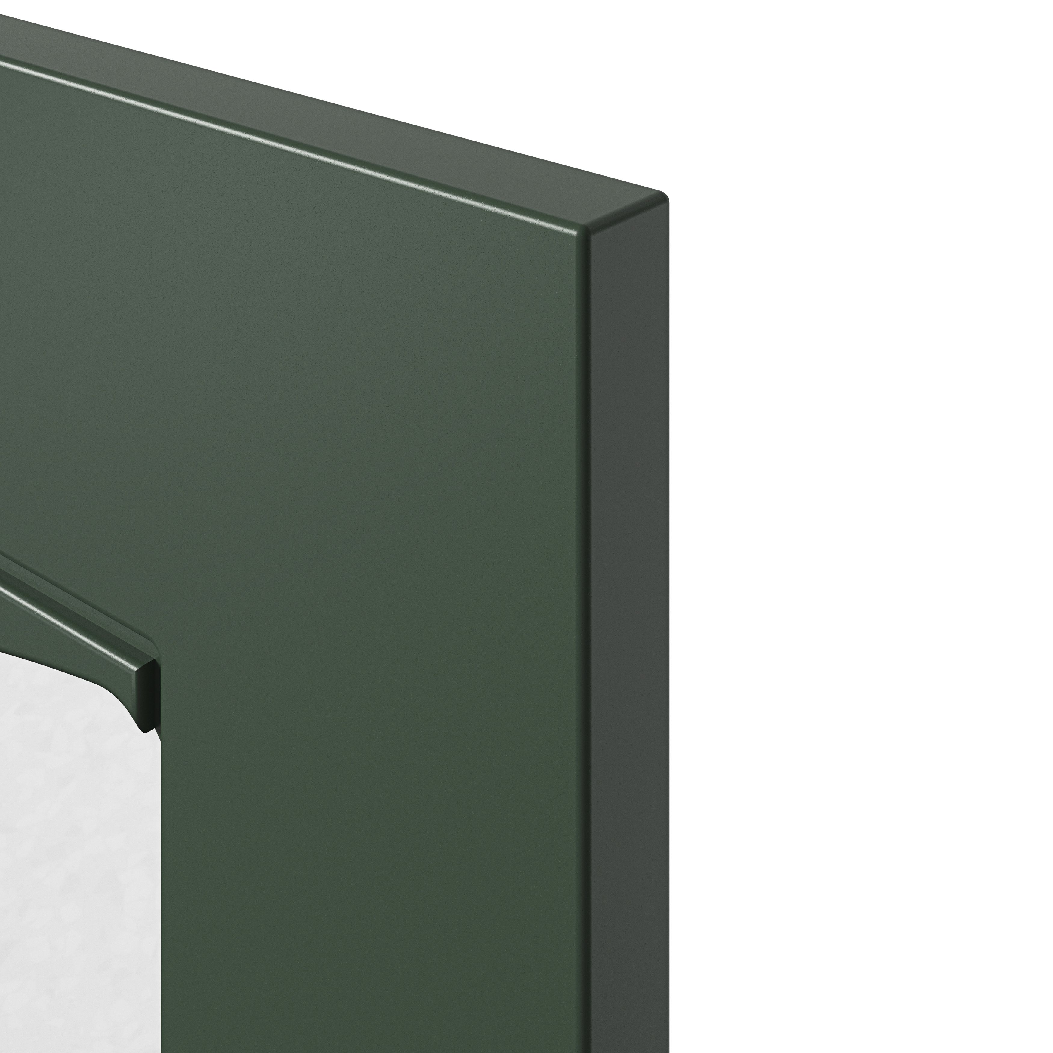 GoodHome Artemisia Matt dark green shaker Tall glazed Cabinet door (W)500mm (H)895mm (T)18mm