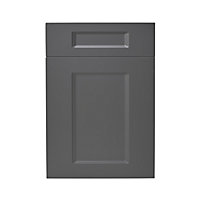 GoodHome Artemisia Matt graphite classic shaker Drawerline Cabinet door, (W)500mm (H)715mm (T)18mm