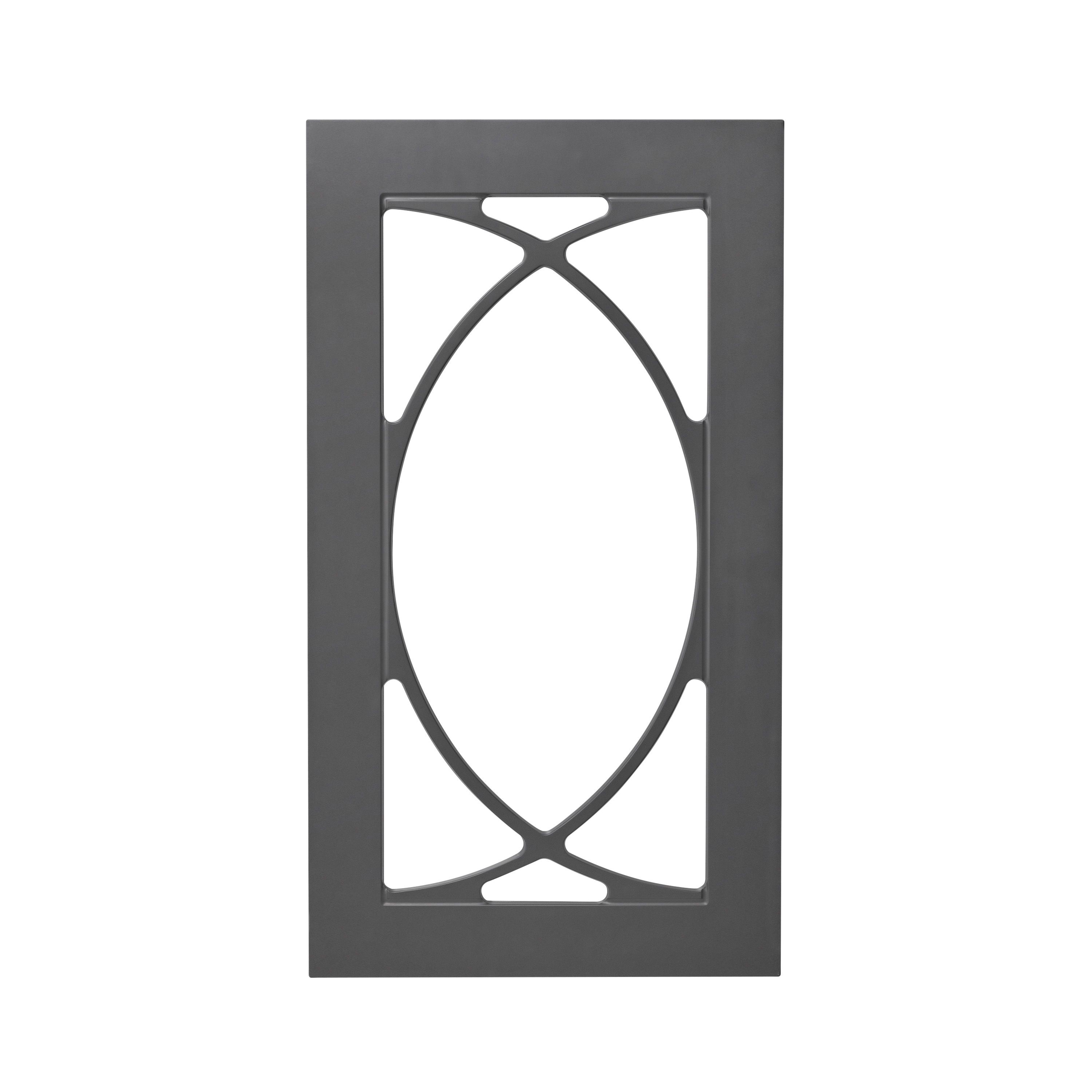 GoodHome Artemisia Matt graphite classic shaker Tall glazed Cabinet door (W)500mm (H)895mm (T)18mm