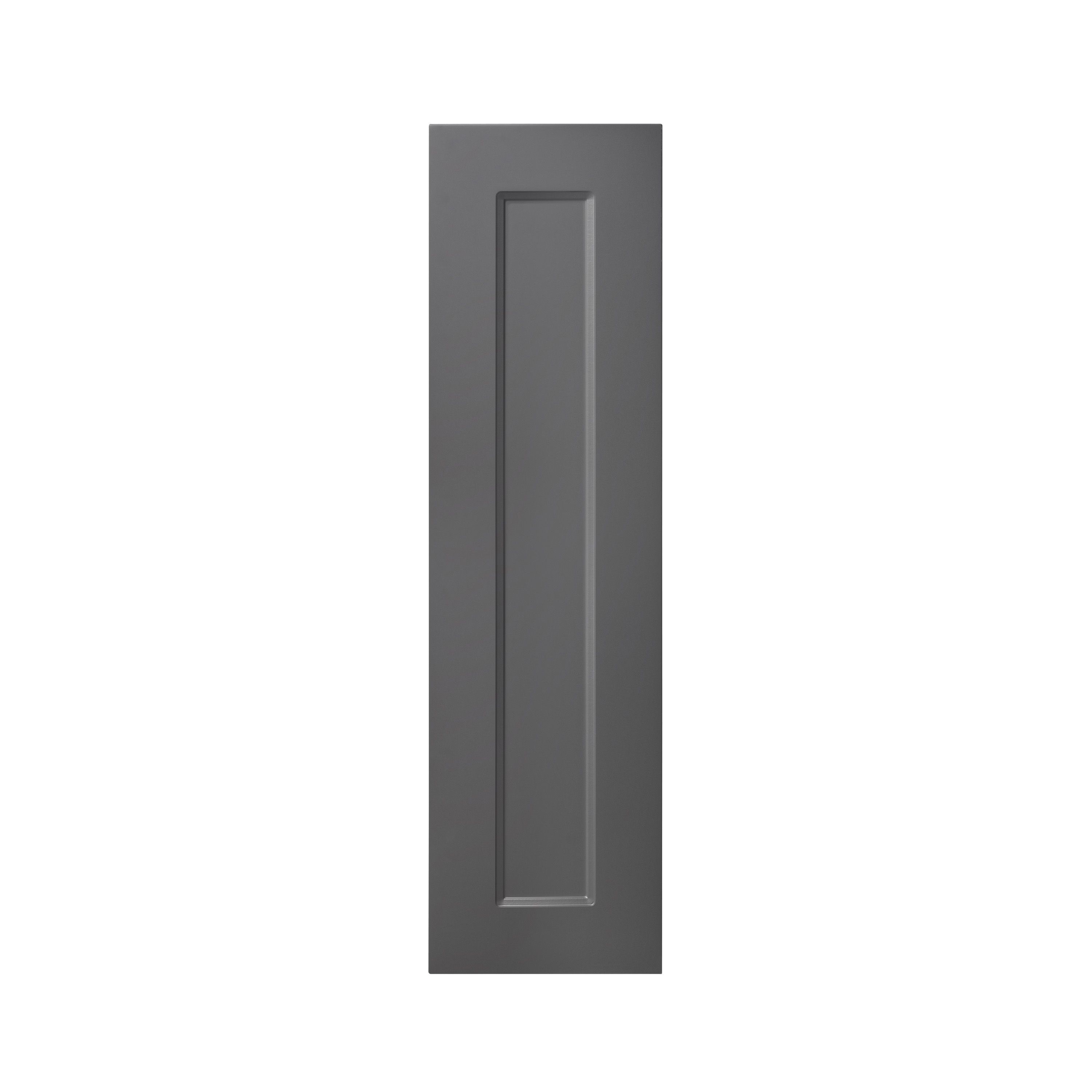 GoodHome Artemisia Matt graphite classic shaker Tall wall Cabinet door (W)250mm (H)895mm (T)18mm