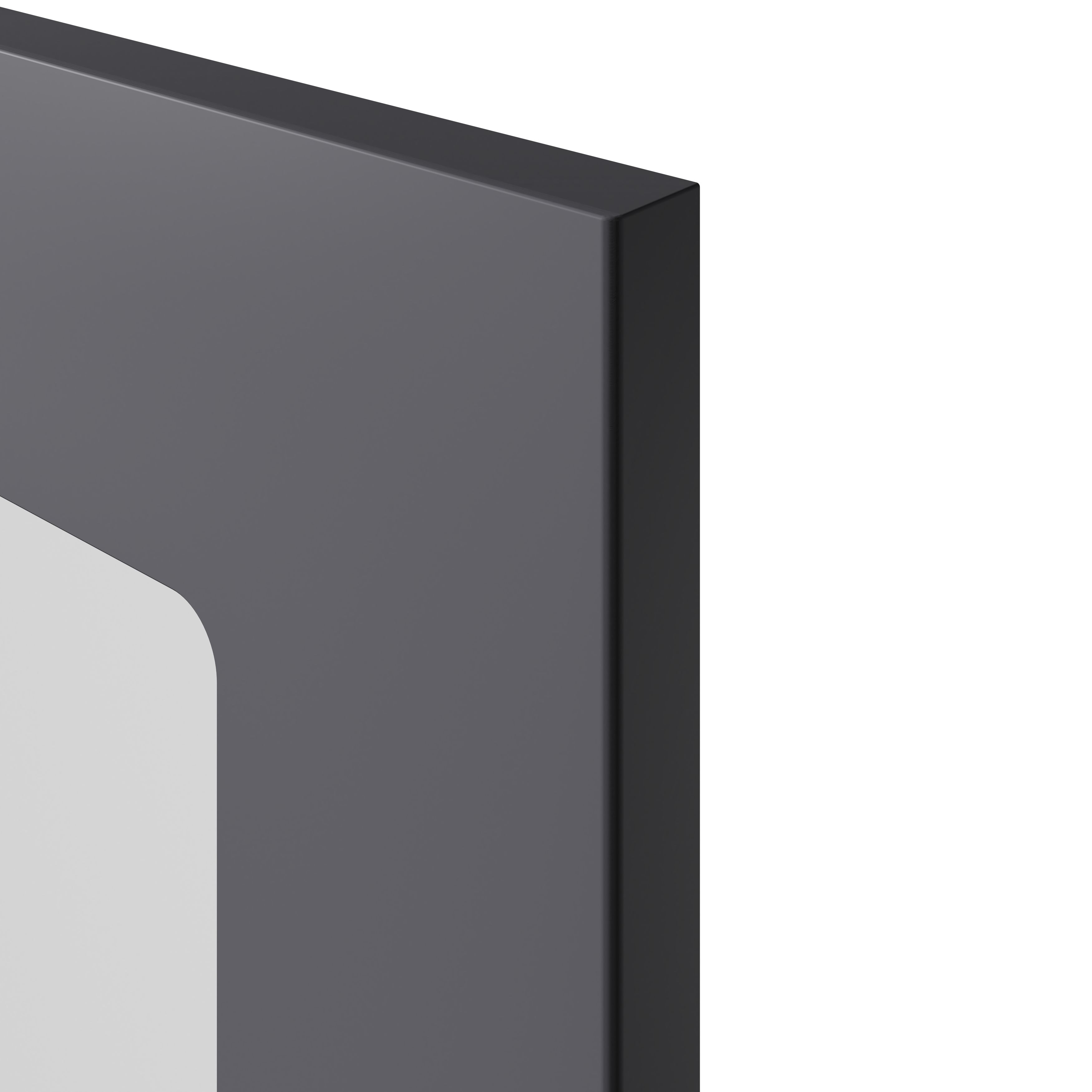 GoodHome Artemisia Matt graphite Glazed Tall glazed Cabinet door (W)300mm (H)895mm (T)18mm