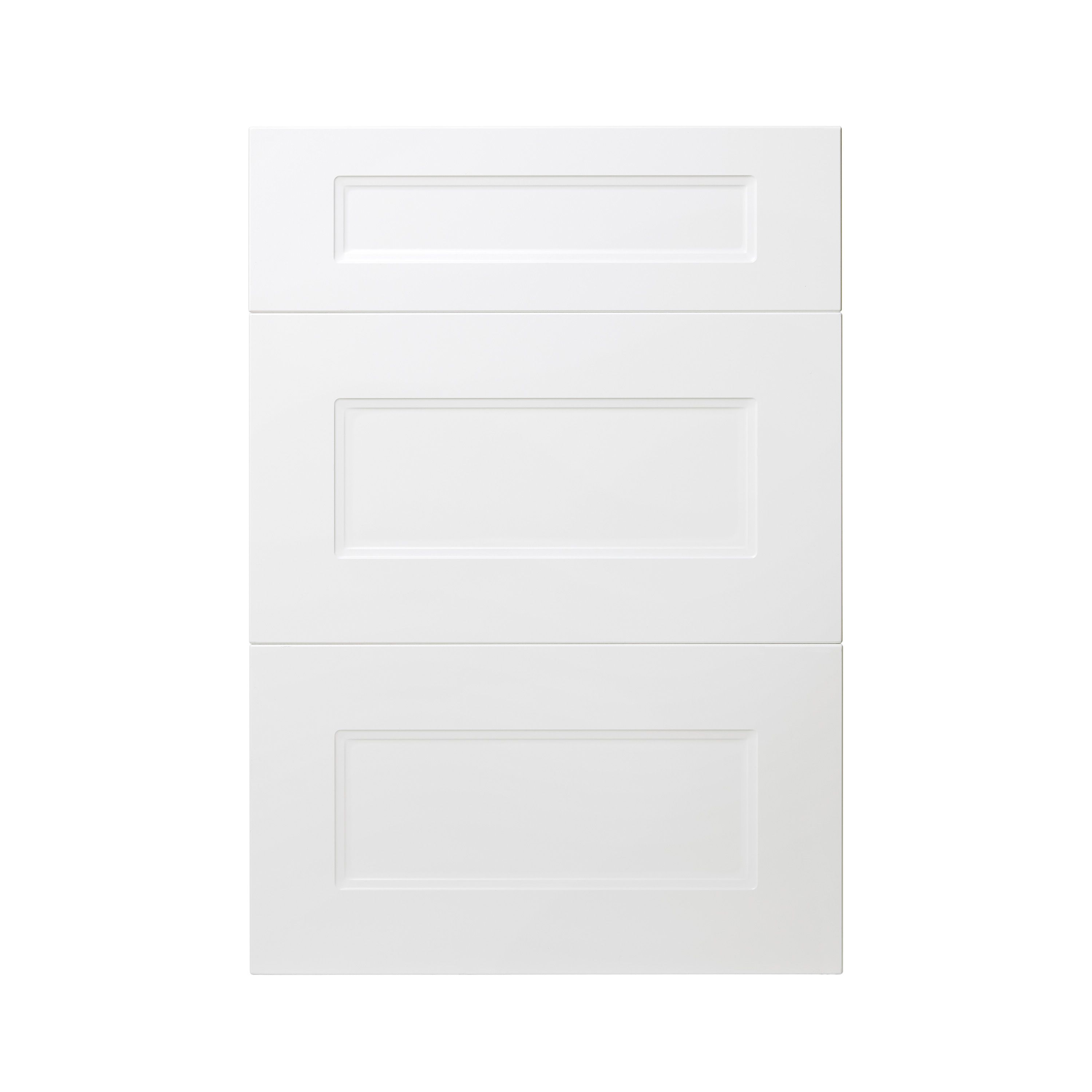 GoodHome Artemisia Matt white classic shaker Drawer front (W)500mm, Pack of 3