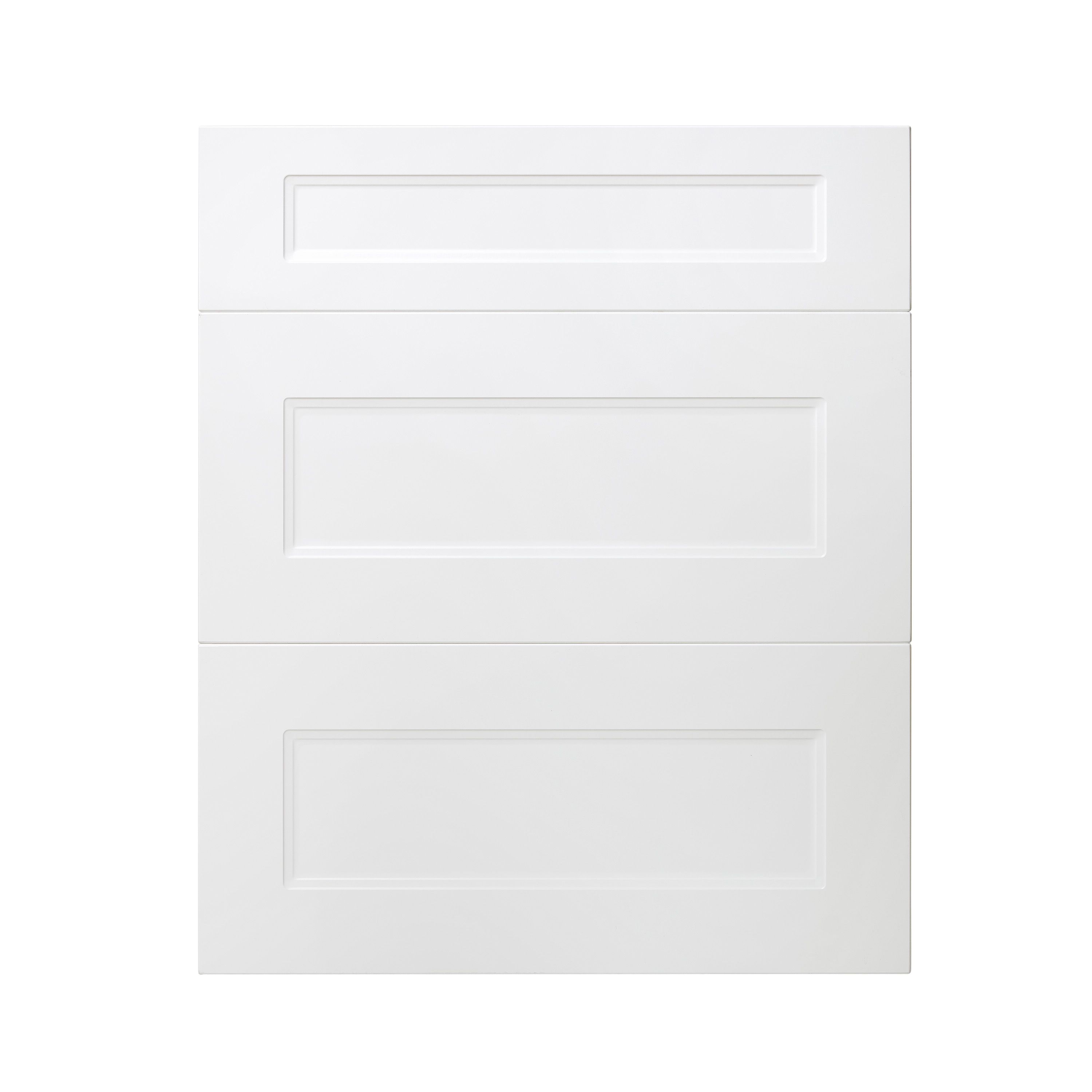 GoodHome Artemisia Matt white classic shaker Drawer front (W)600mm, Pack of 3