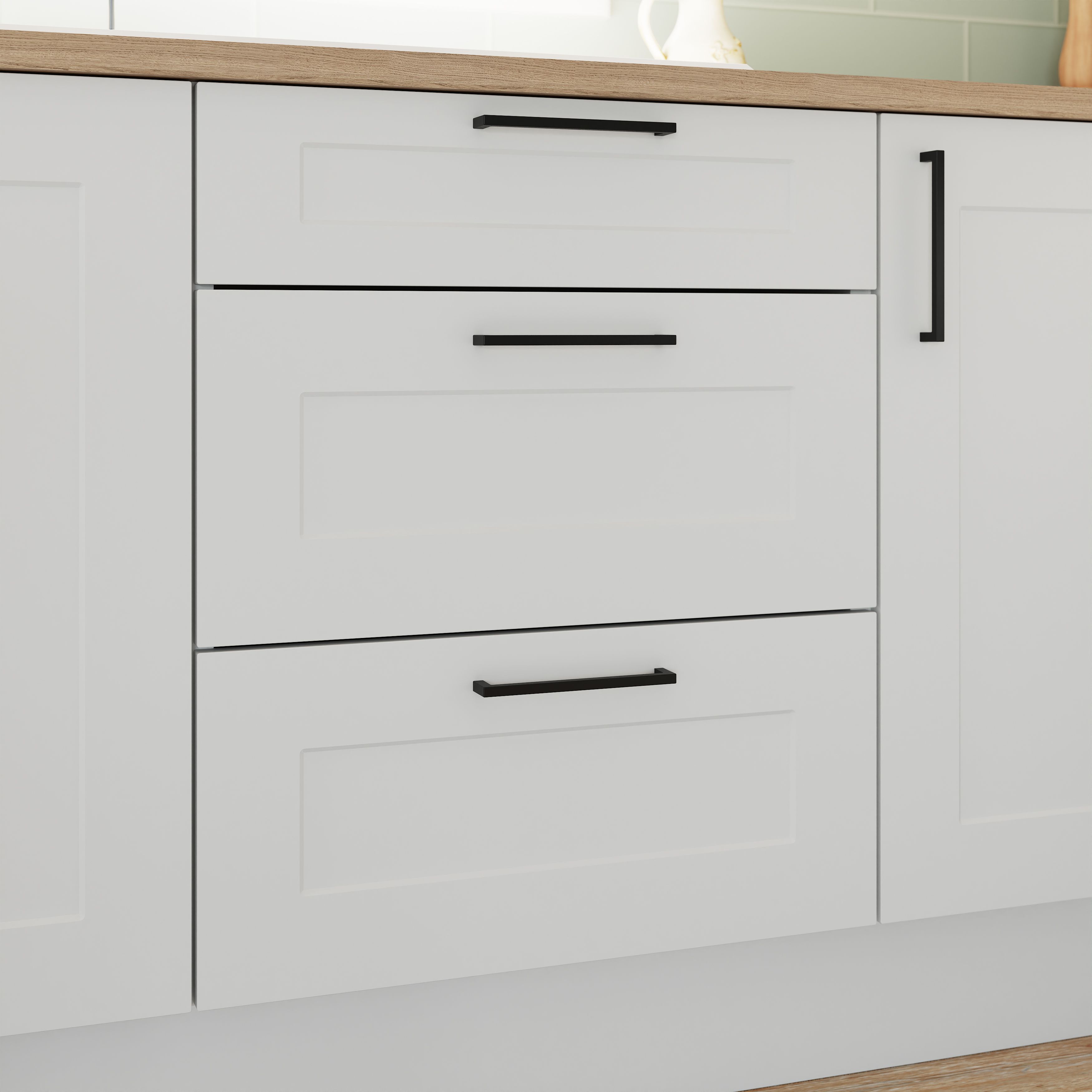 GoodHome Artemisia Matt white classic shaker Drawer front (W)600mm, Pack of 3