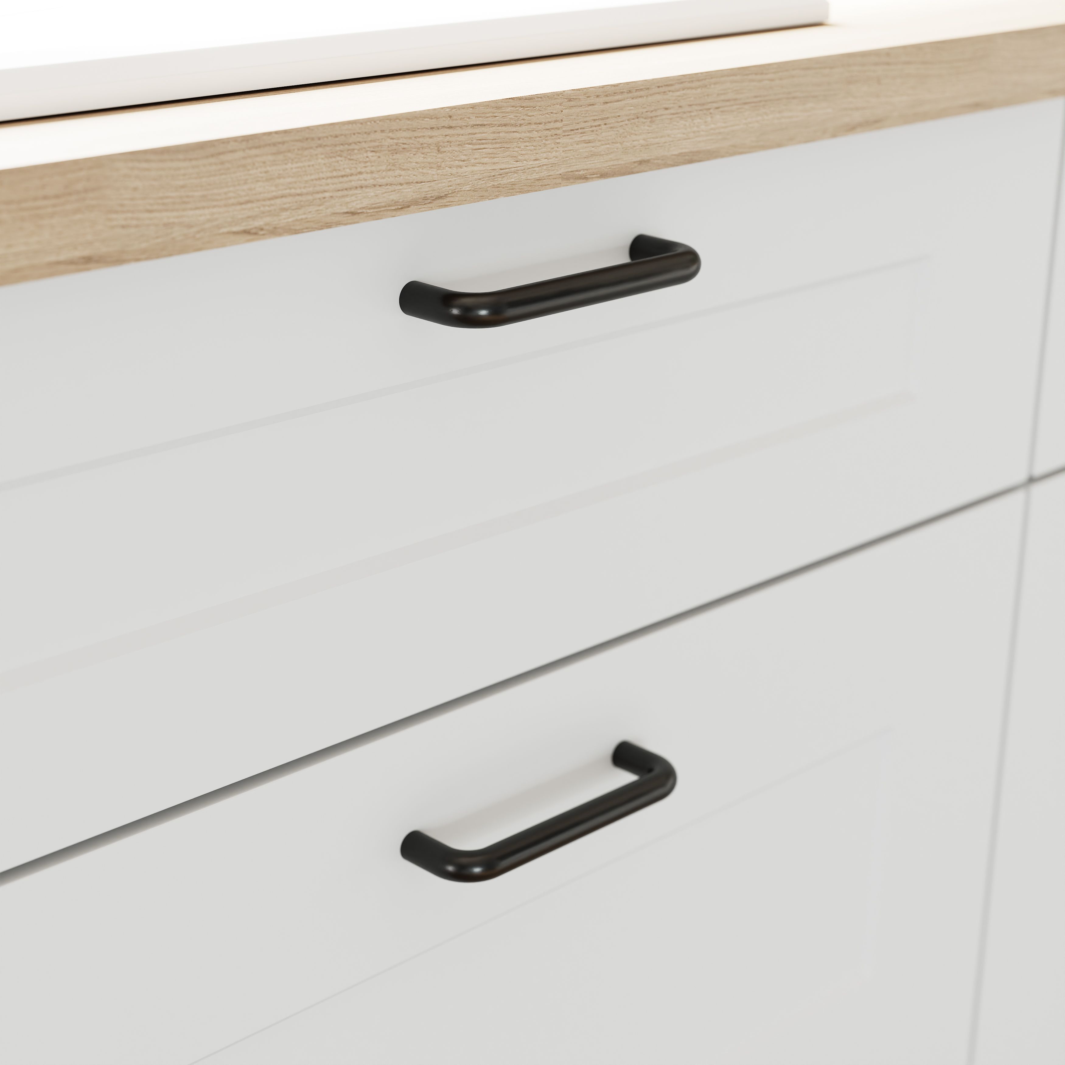GoodHome Artemisia Matt white classic shaker Standard Appliance Filler panel (H)115mm (W)597mm