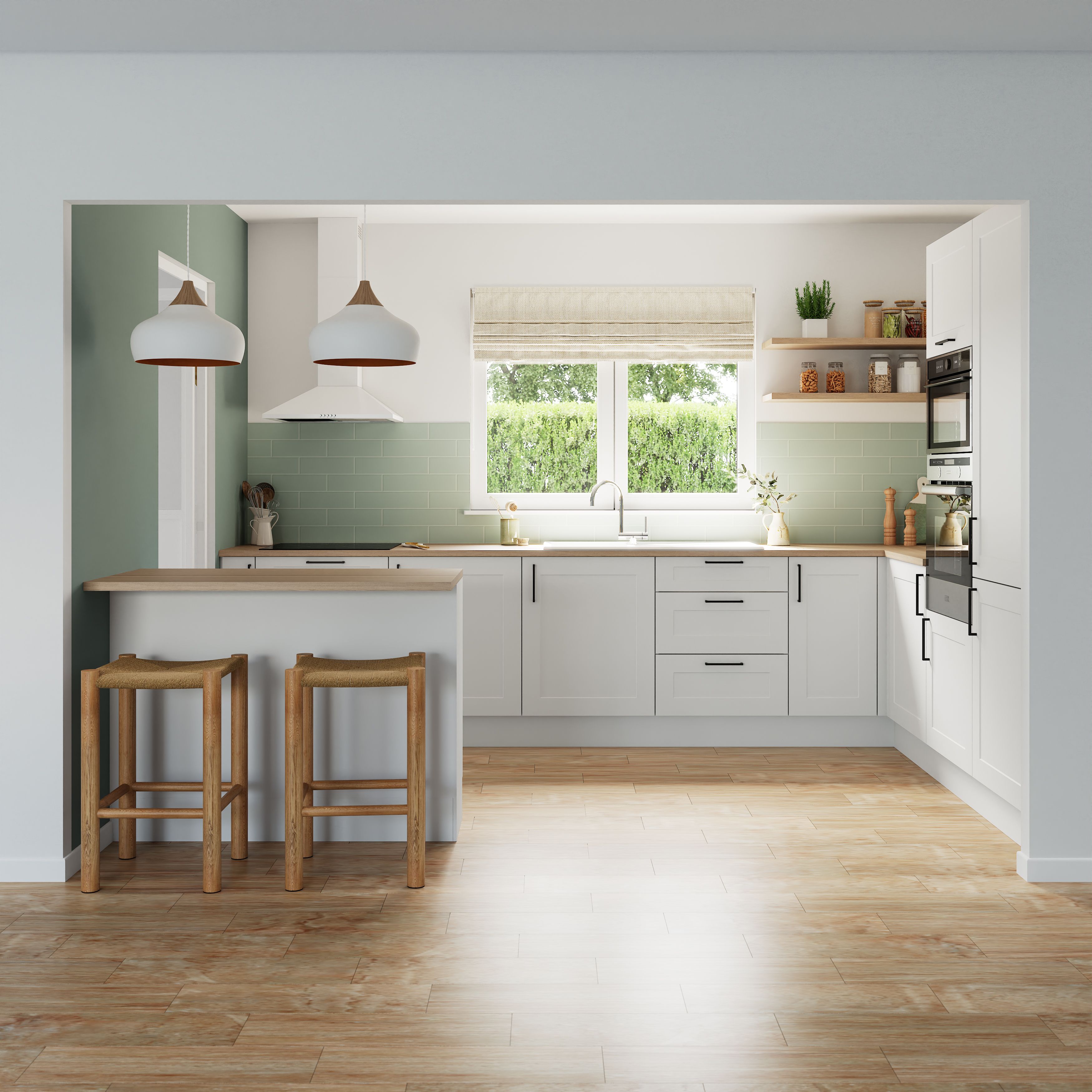 GoodHome Artemisia Matt white classic shaker Standard End panel (H)720mm (W)570mm