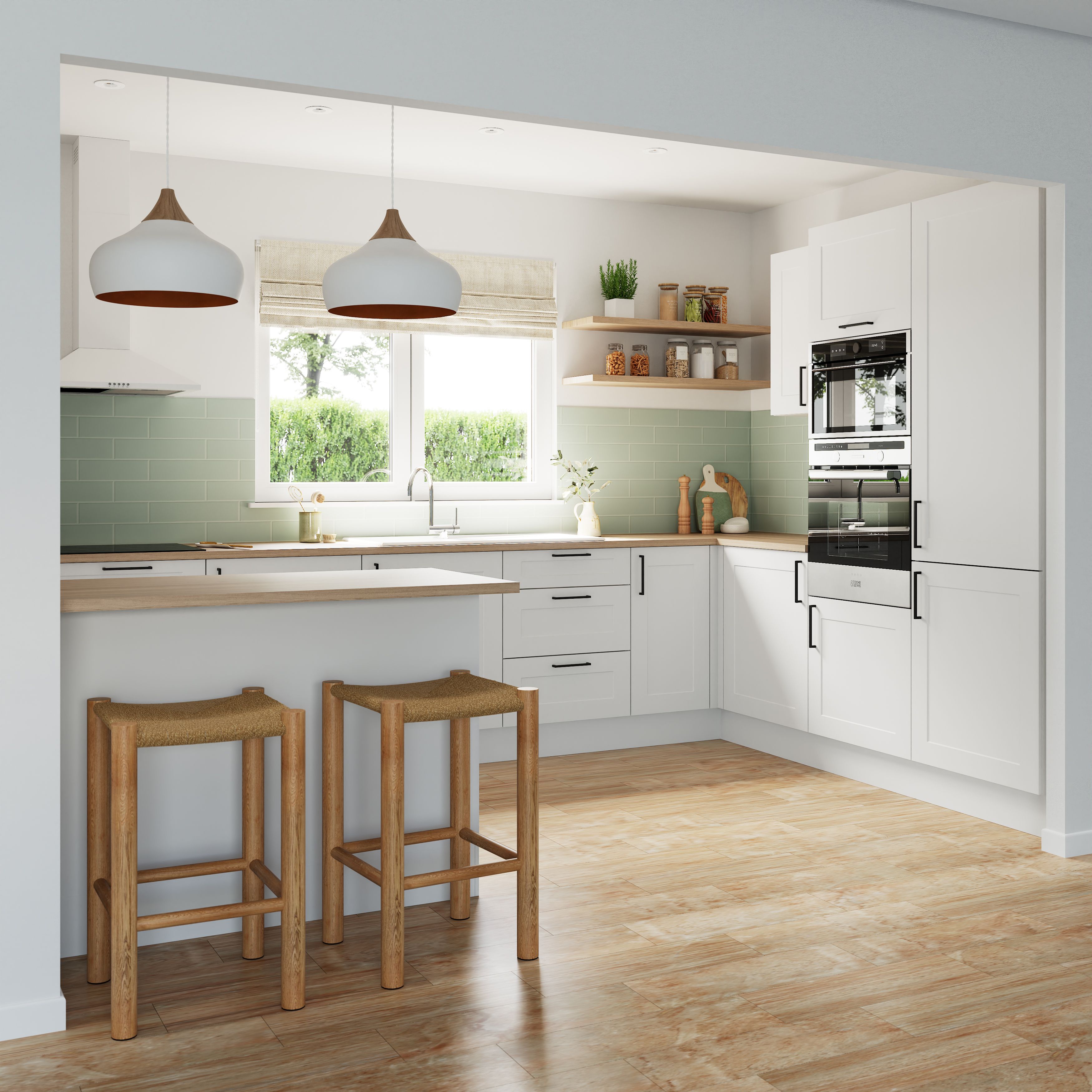 GoodHome Artemisia Matt white classic shaker Standard End panel (H)720mm (W)570mm