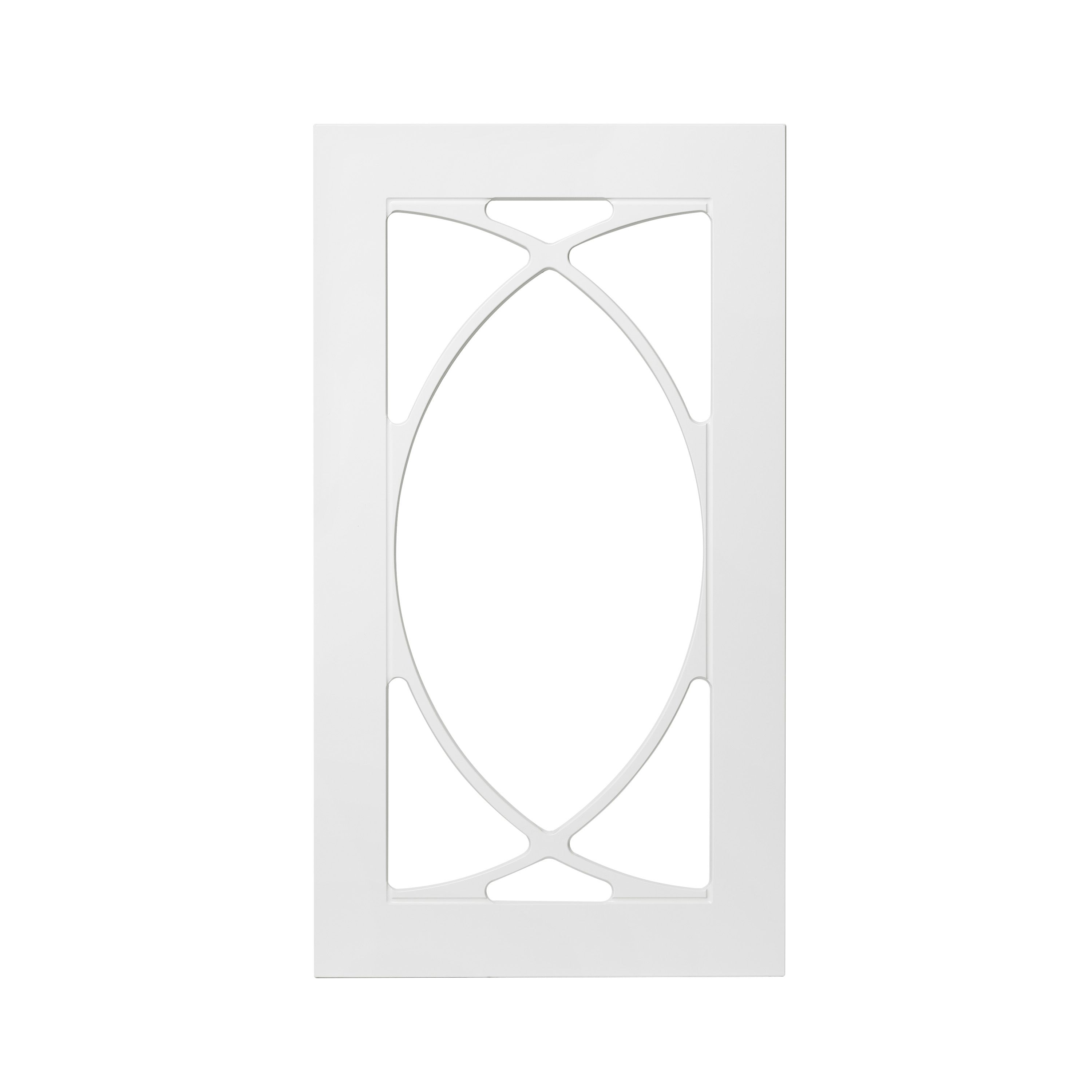 GoodHome Artemisia Matt white classic shaker Tall glazed Cabinet door (W)500mm (H)895mm (T)18mm