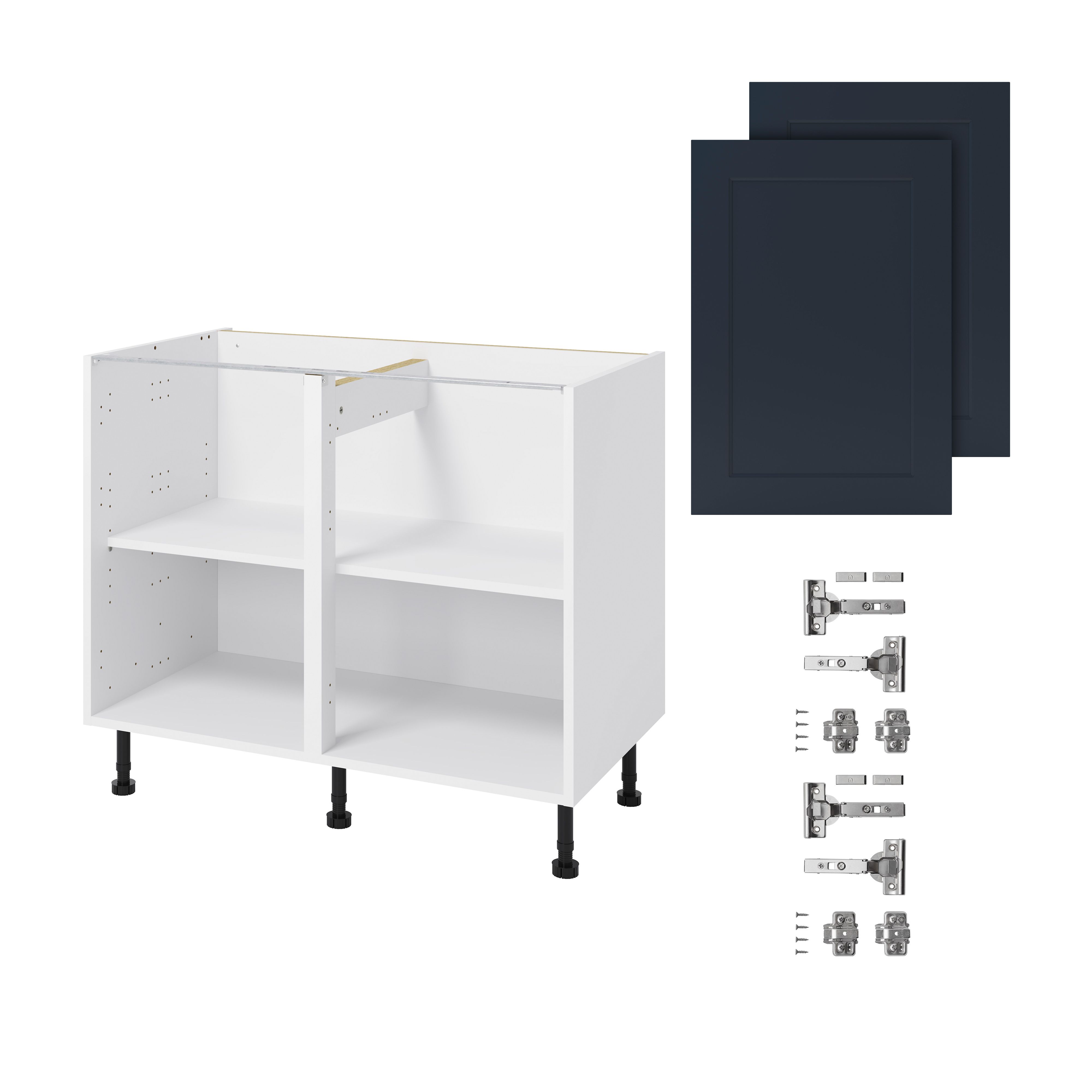 GoodHome Artemisia Midnight blue classic shaker Base Kitchen cabinet (W)1000mm (H)720mm