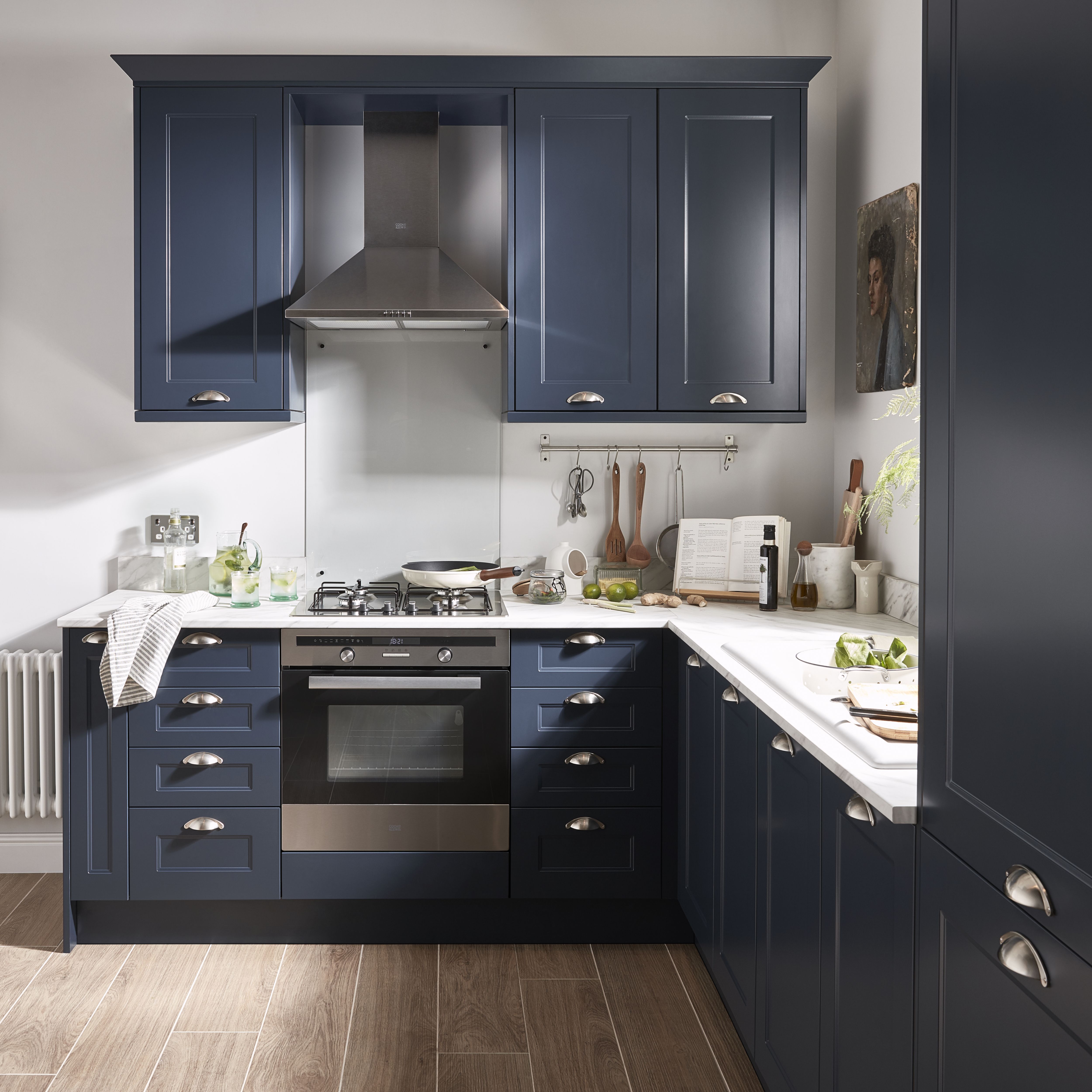 GoodHome Artemisia Midnight Blue Square edge Plinth, (L)2400mm