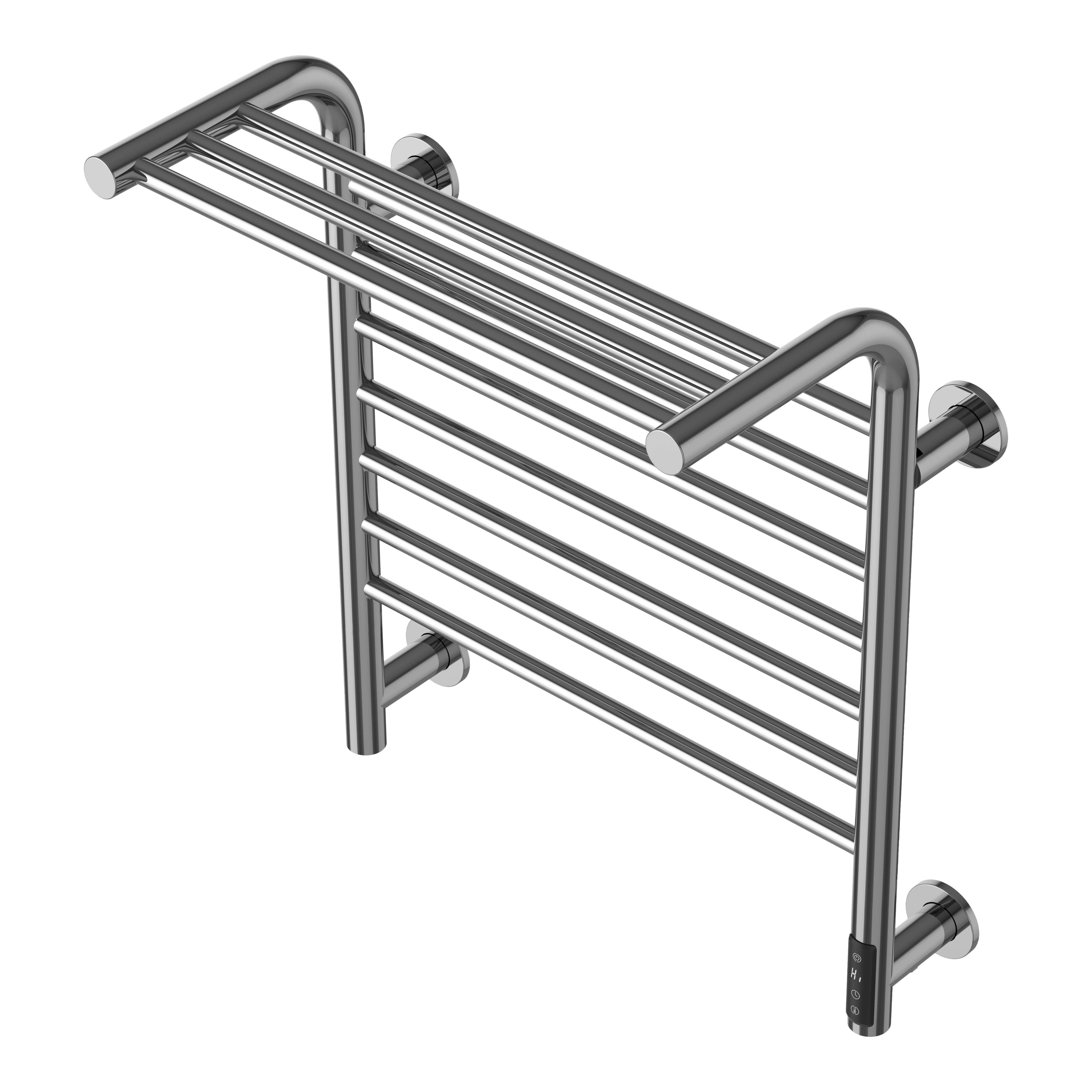 GoodHome Artigo Chrome effect Electric Flat Towel warmer (W)540mm x (H)640mm