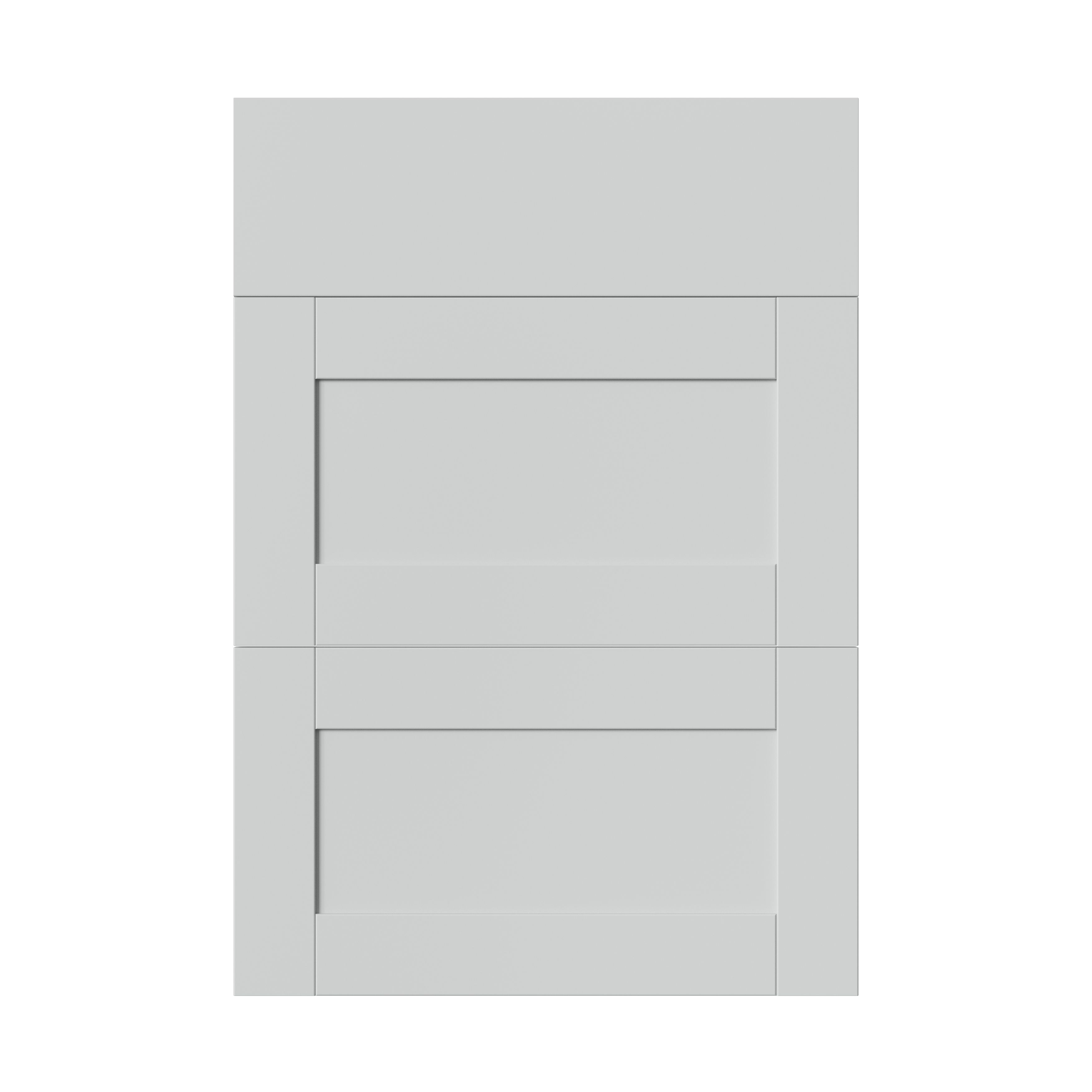 GoodHome Ashmead Matt dove grey 3 drawer cabinet front (H)715mm (W)497mm (T)16mm