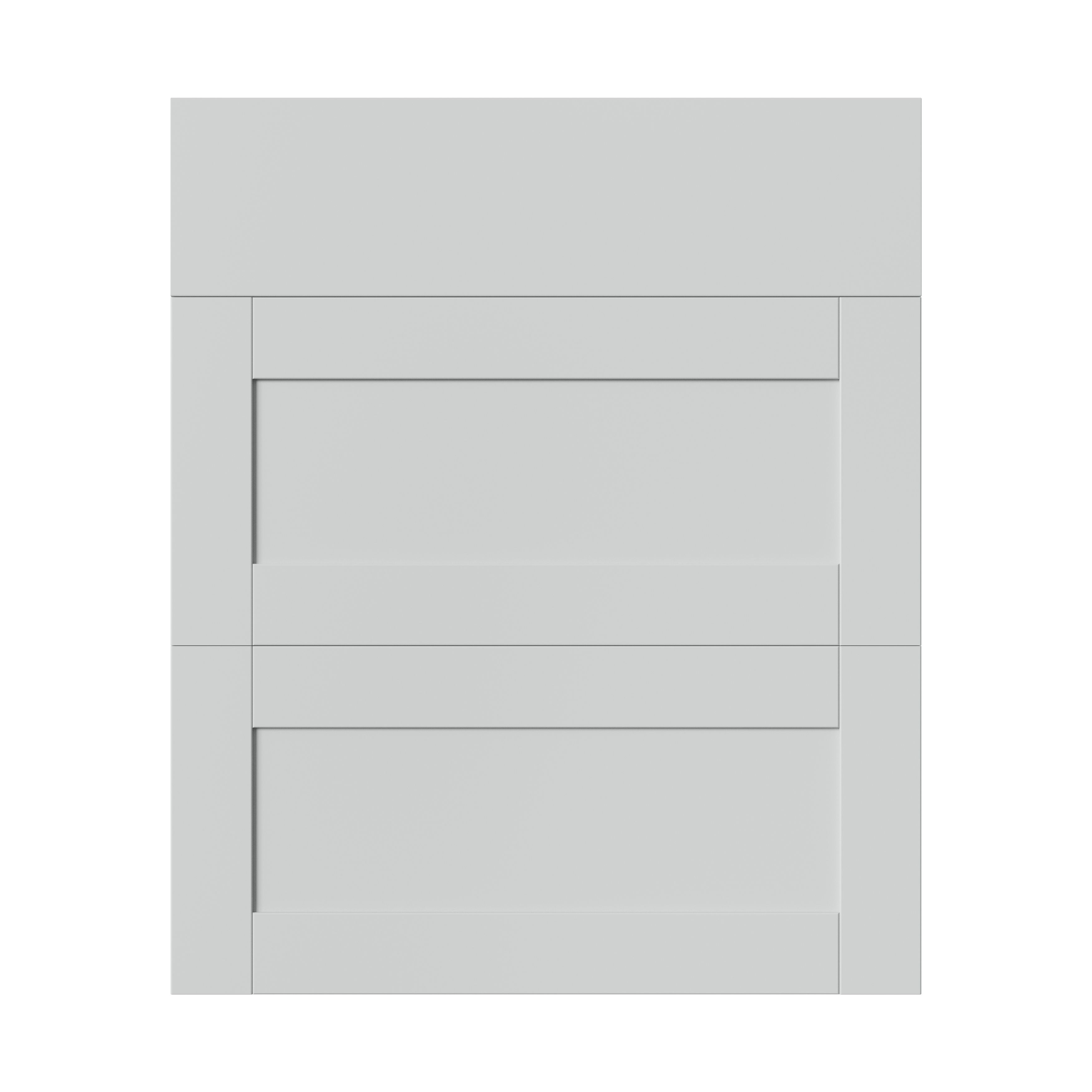 GoodHome Ashmead Matt dove grey 3 drawer cabinet front (H)715mm (W)597mm (T)16mm