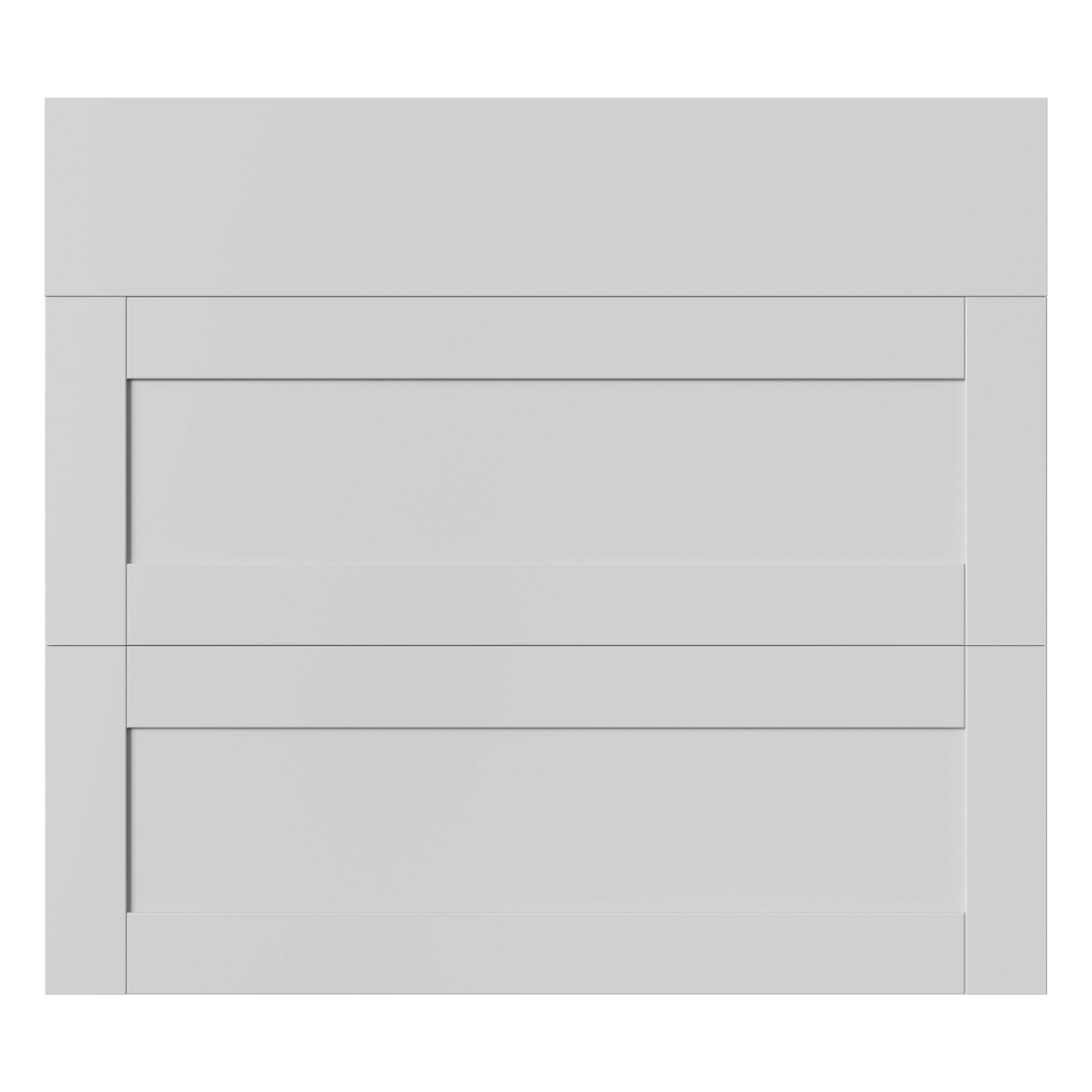 GoodHome Ashmead Matt dove grey 3 drawer cabinet front (H)715mm (W)797mm (T)16mm