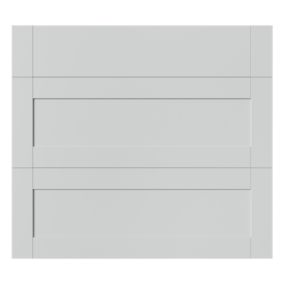 GoodHome Ashmead Matt dove grey 3 drawer cabinet front (H)715mm (W)797mm (T)16mm