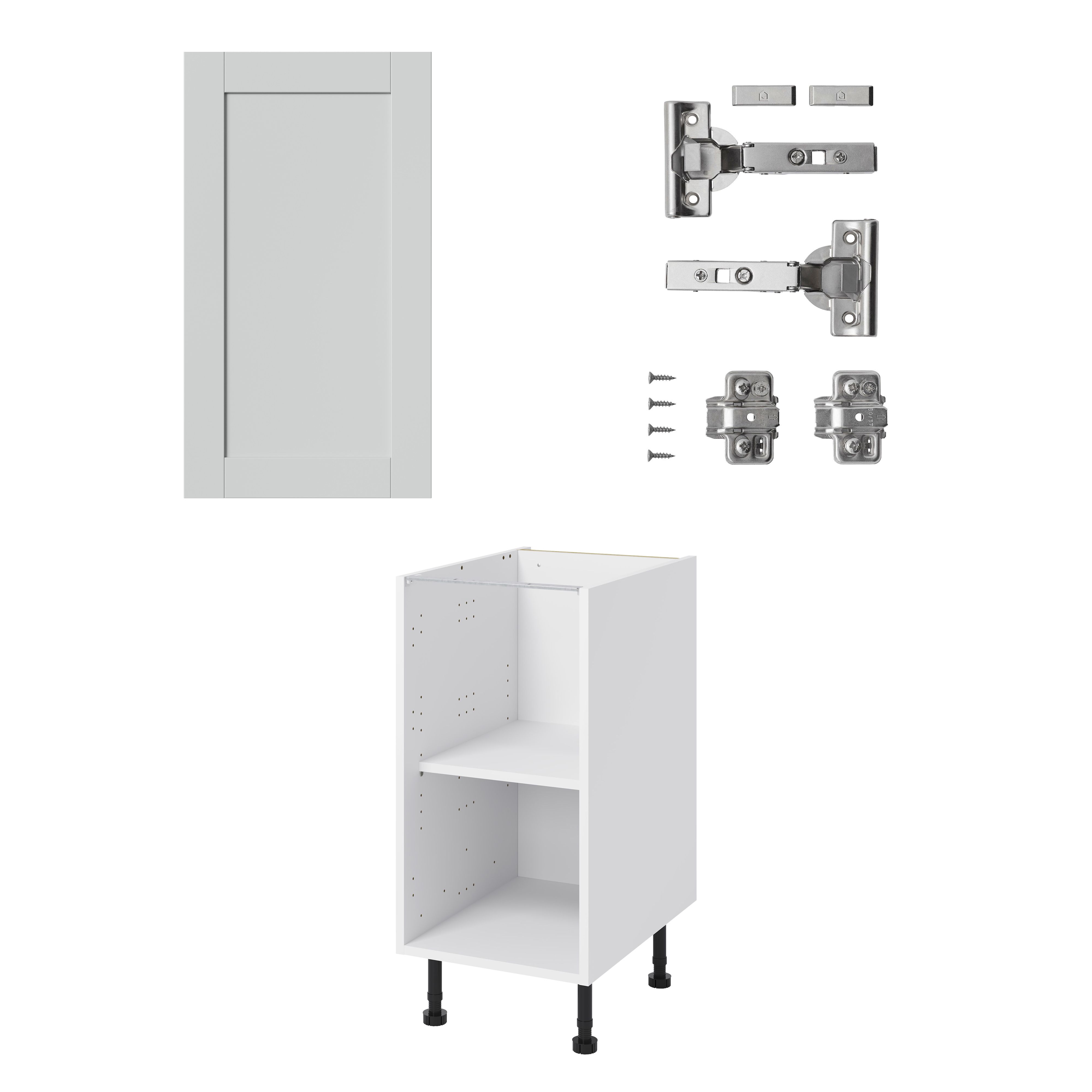 GoodHome Ashmead Matt dove grey Base Kitchen cabinet (W) 400mm (H)720mm