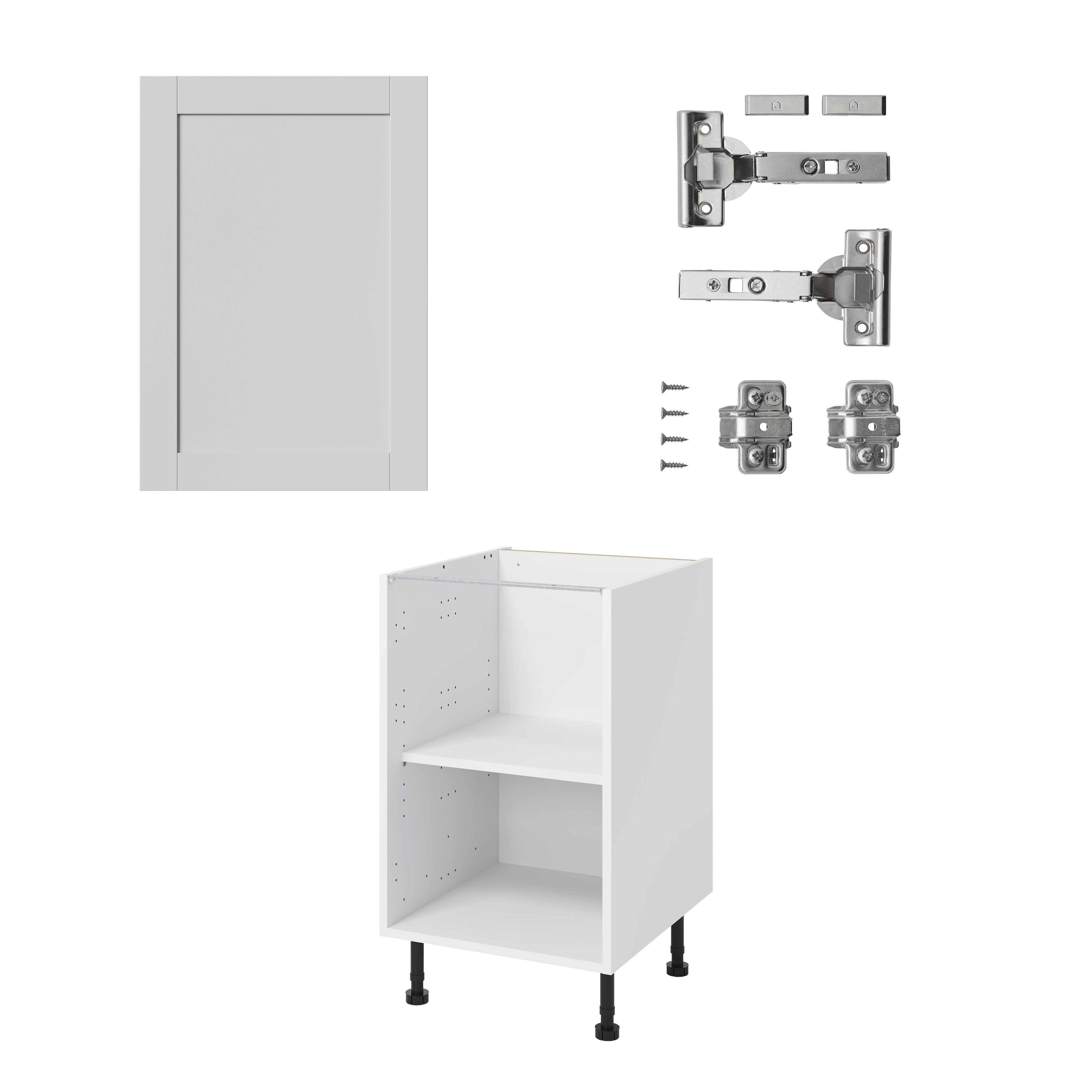 GoodHome Ashmead Matt dove grey Base Kitchen cabinet (W) 500mm (H)720mm