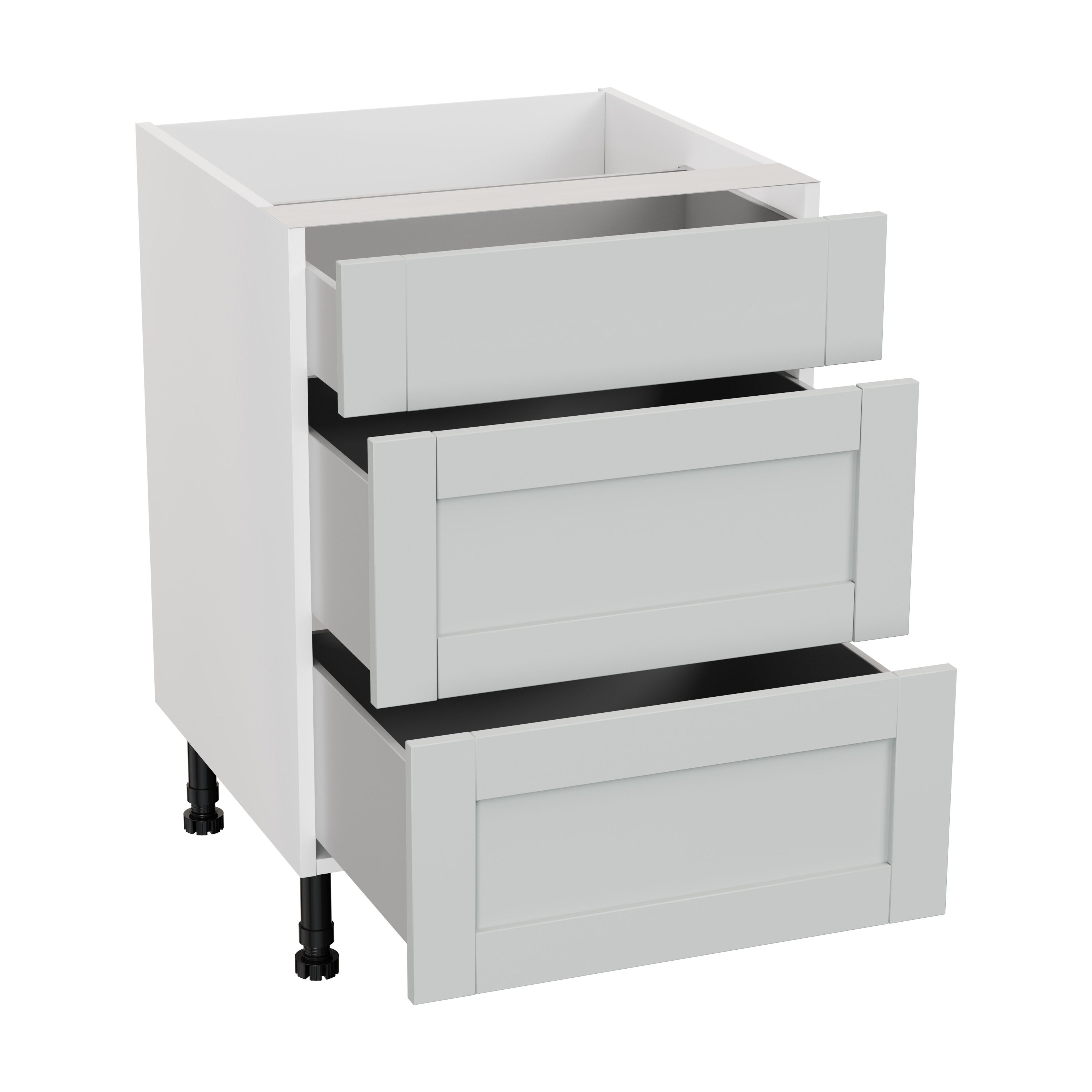 GoodHome Ashmead Matt dove grey Base Kitchen cabinet (W) 600mm (H)720mm