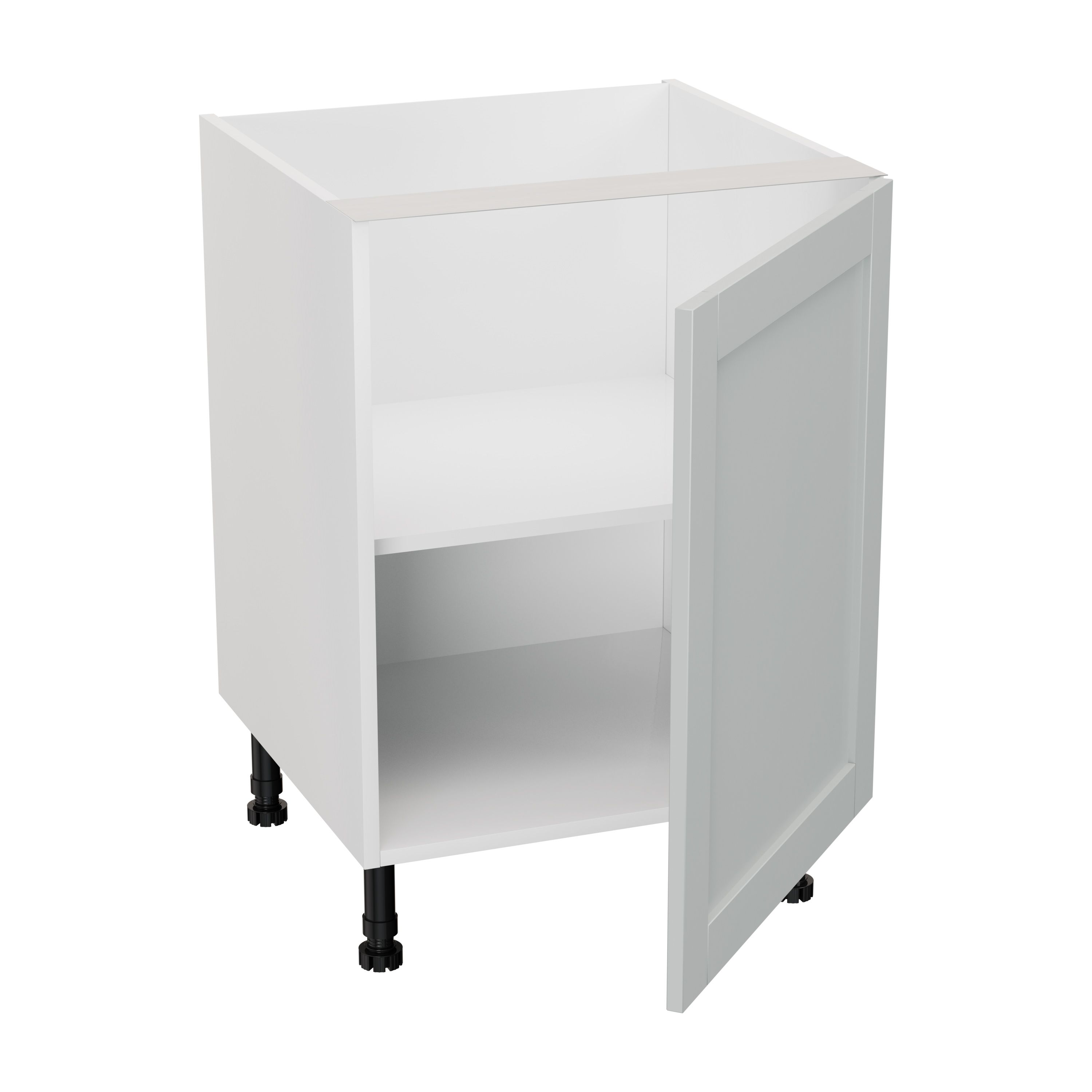 GoodHome Ashmead Matt dove grey Base Kitchen cabinet (W) 600mm (H)720mm