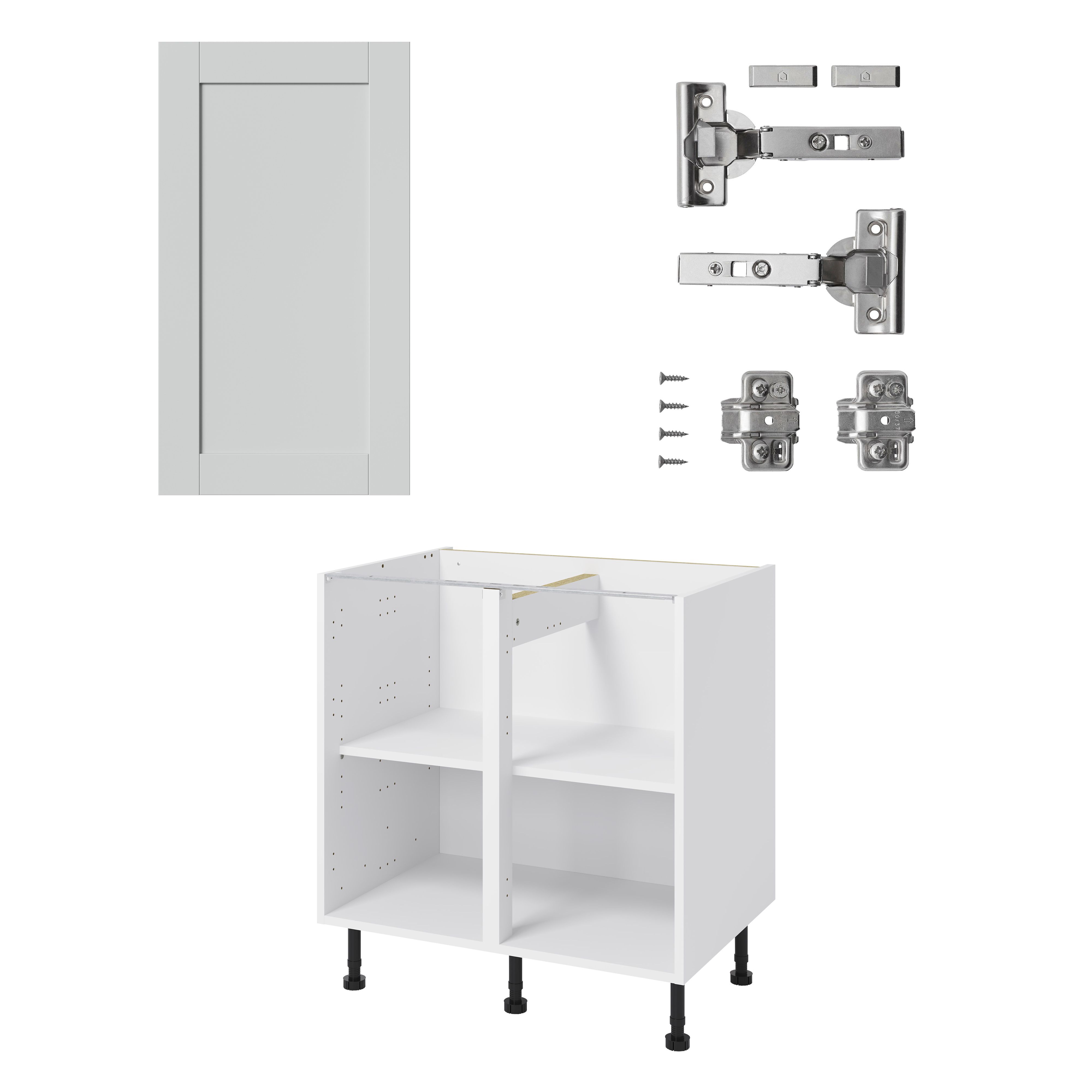 GoodHome Ashmead Matt dove grey Base Kitchen cabinet (W) 800mm (H)720mm
