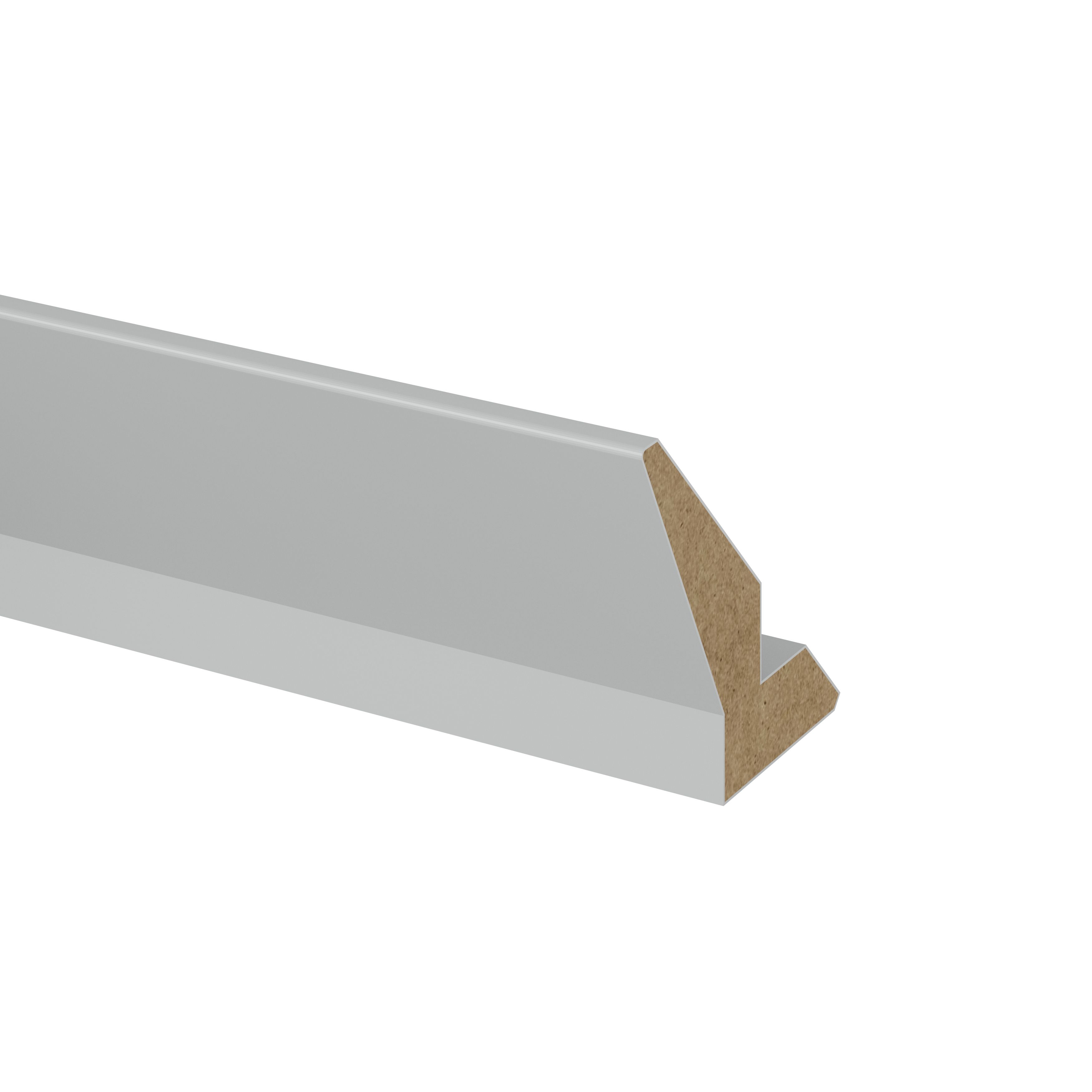 GoodHome Ashmead Matt dove grey Smooth Cornice, (L)2400mm (H)75mm