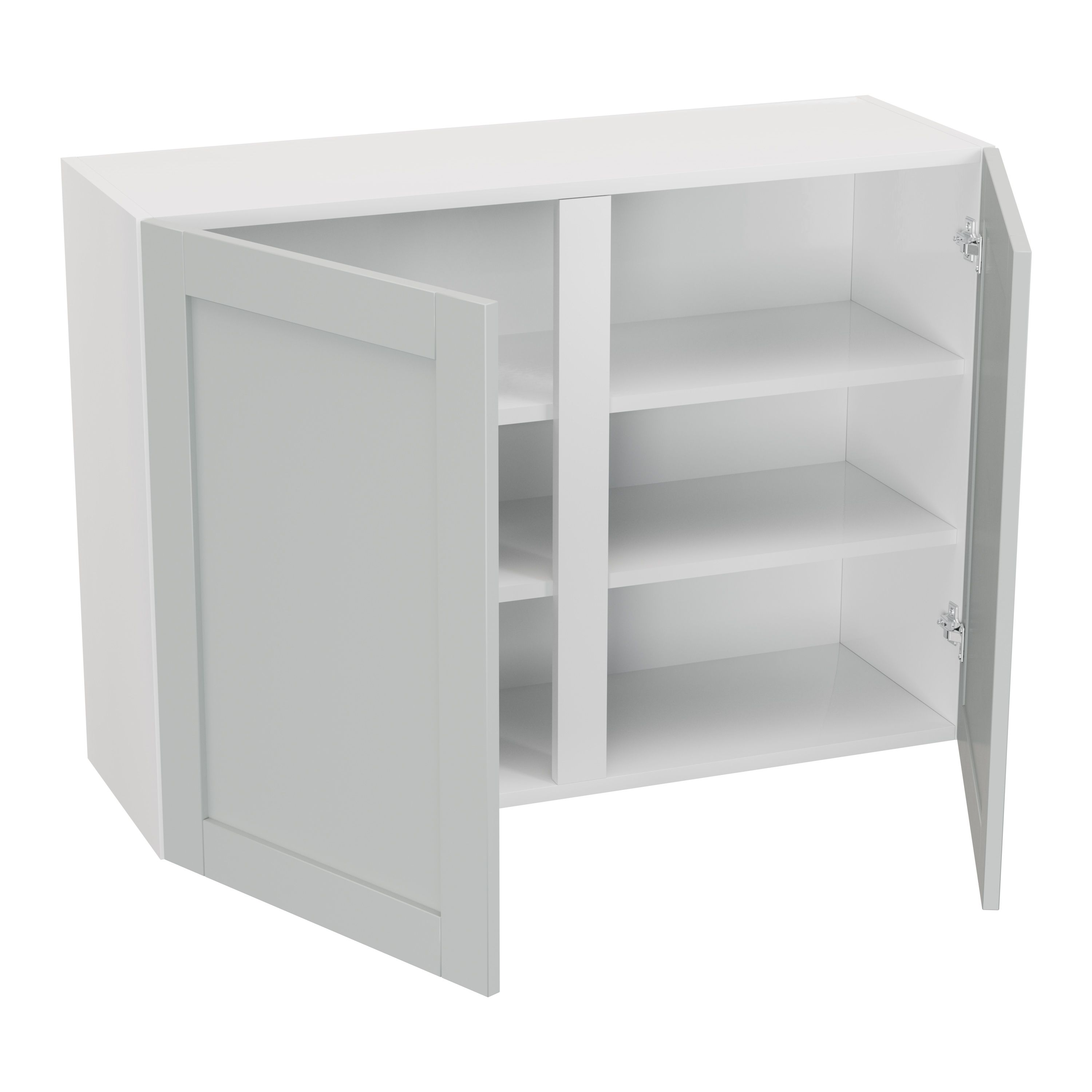 GoodHome Ashmead Matt dove grey Wall Kitchen cabinet (W) 1000mm (H)720mm